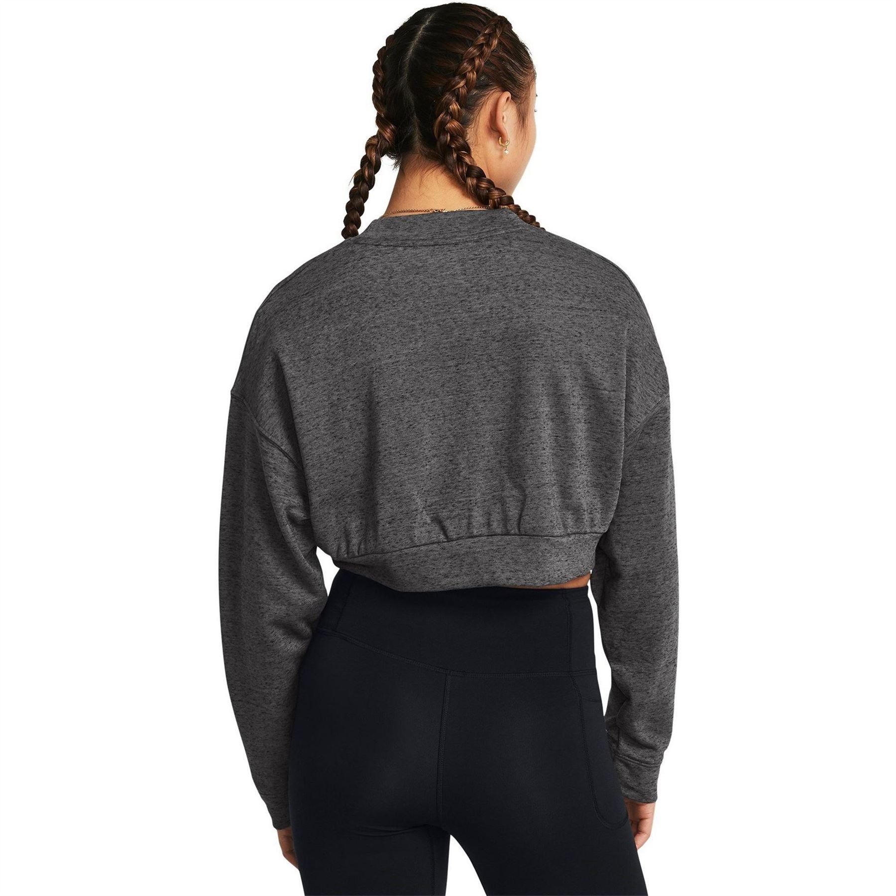 Under Armour Rival Cropped Terry Logo Print Sweatshirt