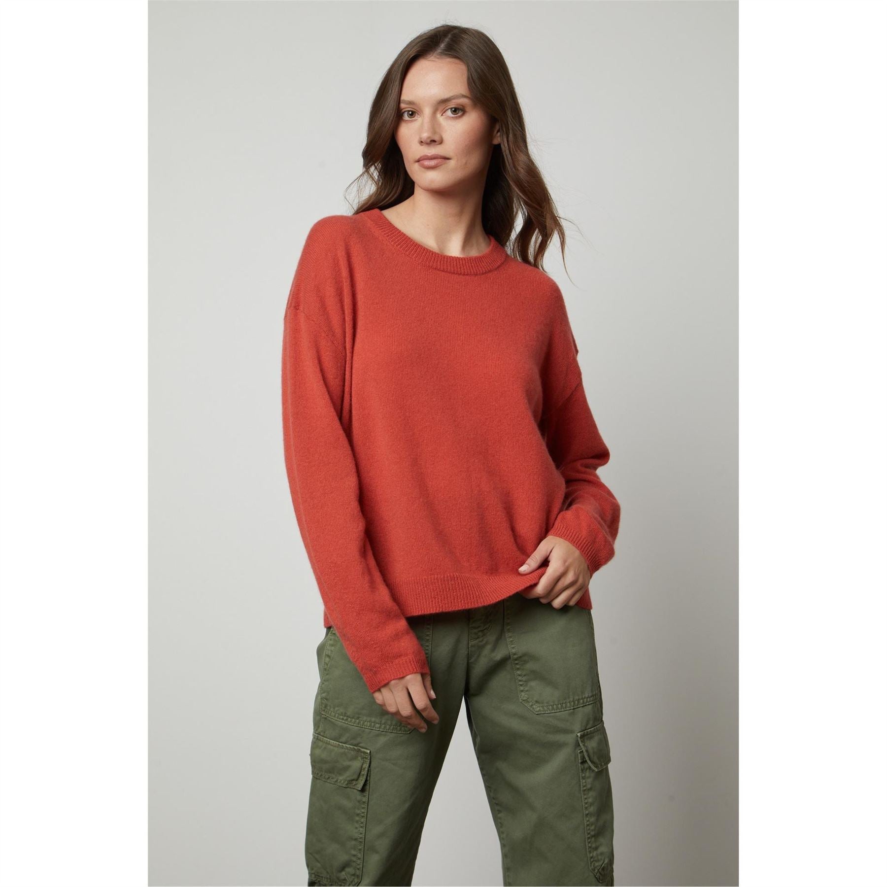 Velvet by Graham and Spencer Regular Fit Drop Shoulder Long Sleeve Sweater