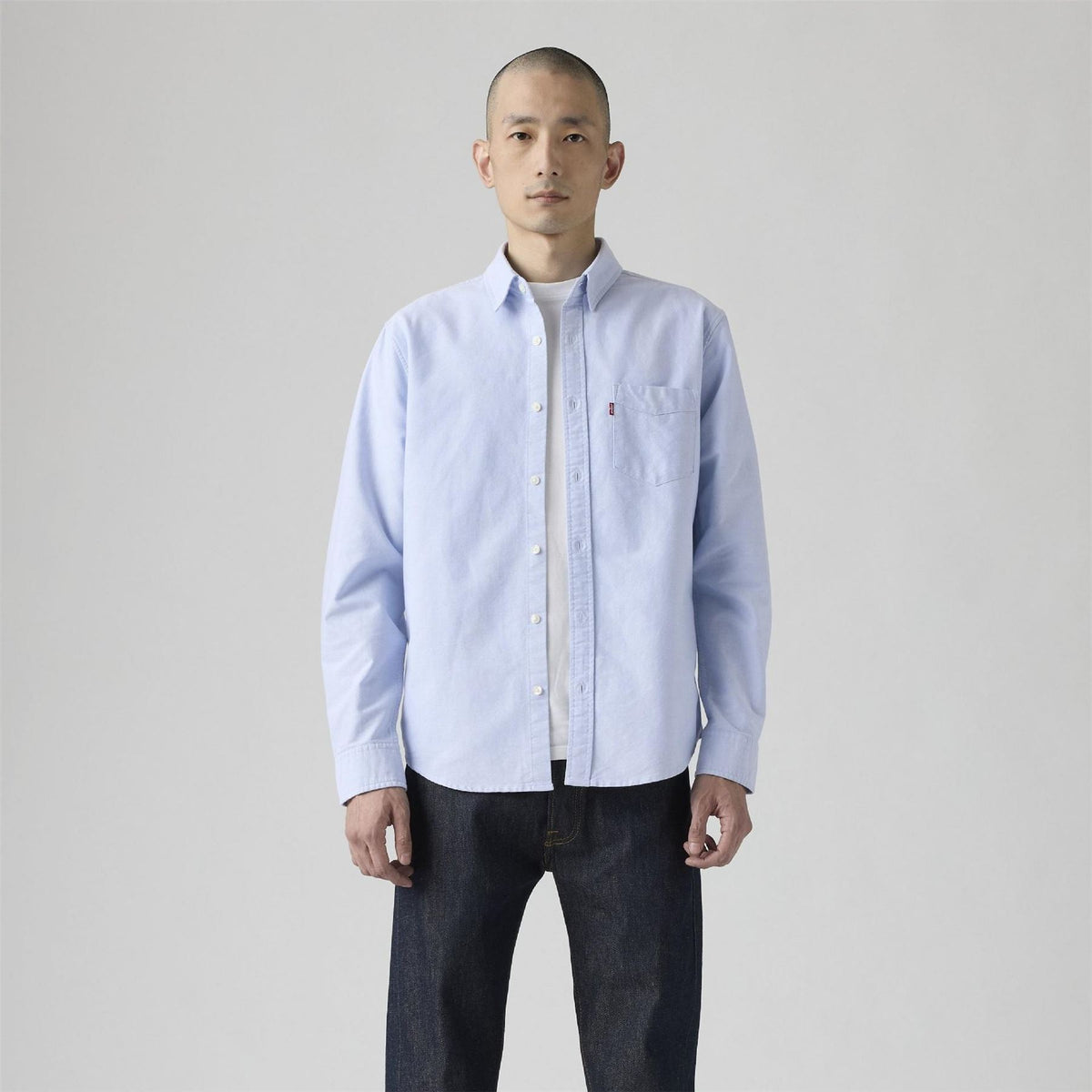 Levis Regular Fit Collared Neck Long Sleeve Shirt with Chest Pocket