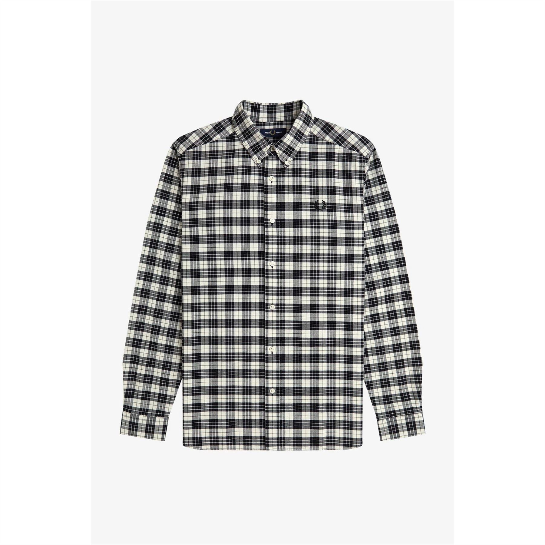 Fred Perry Tartan Long Sleeve Oxford Shirt