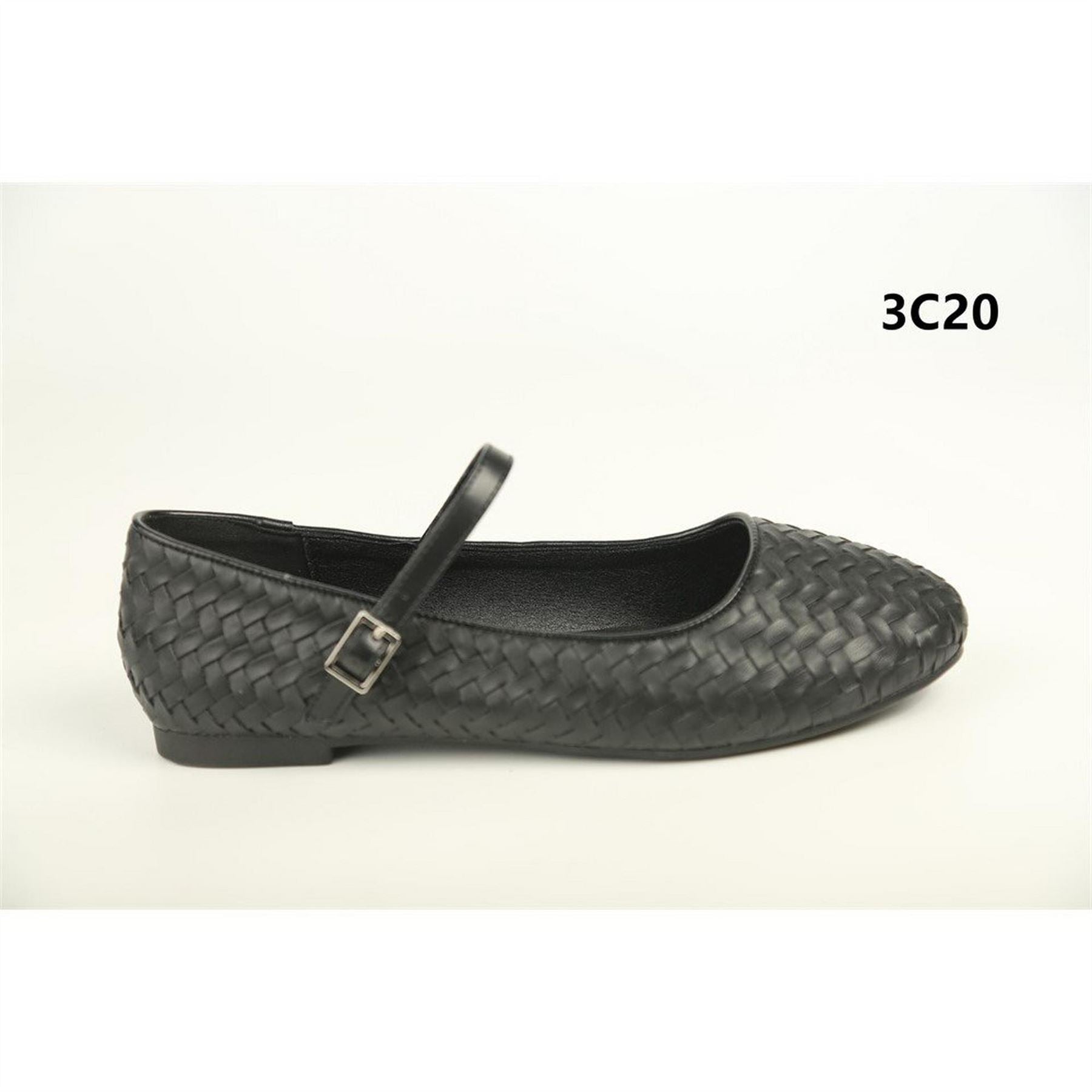 Wheres That From Basket Weave Patterned Mary Janes Flats
