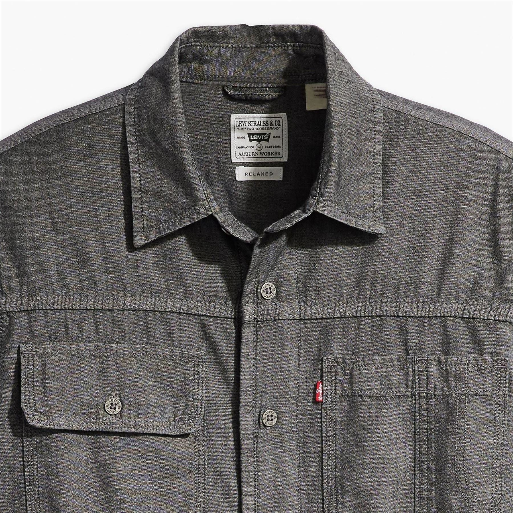 Levis Auburn Worker Chambray Long Sleeve Denim Shirt