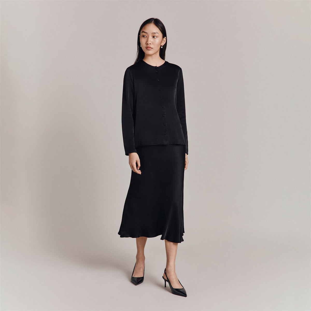 Ghost Luna A Line Bias Cut Slip Skirt