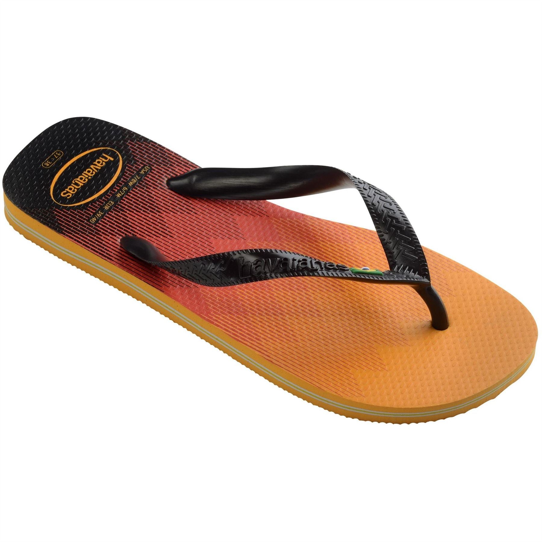 Havaianas Mens Hav. Brasil Fresh Black Black Leaf Flip Flops