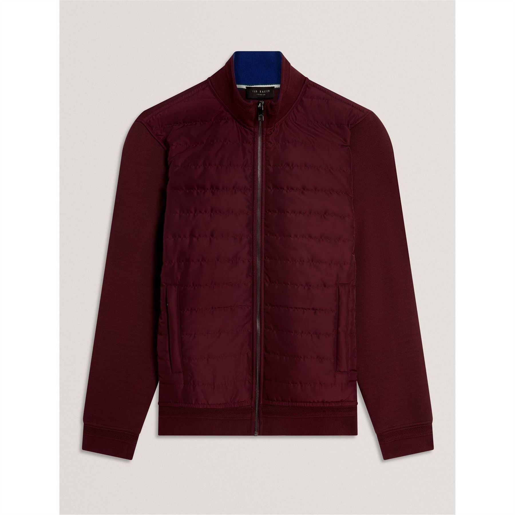 Ted Baker Solid Patterned Hybrid Jacket with Ribbed Cuff