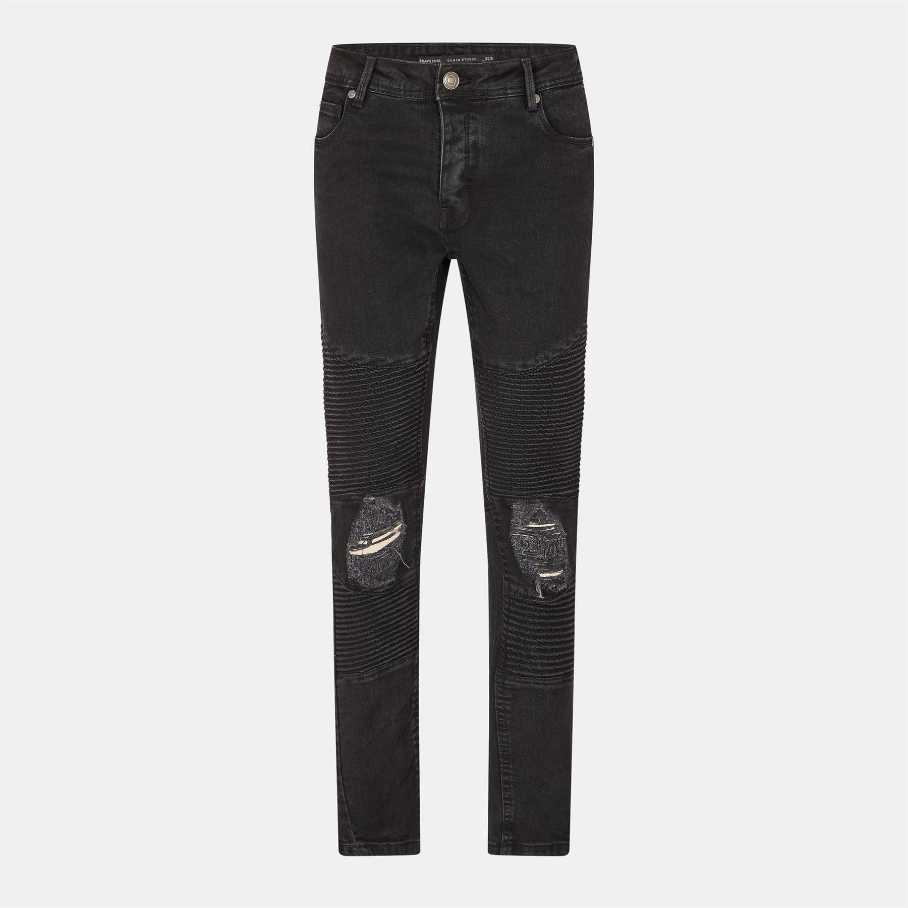 Brave Soul Wash Biker Jeans