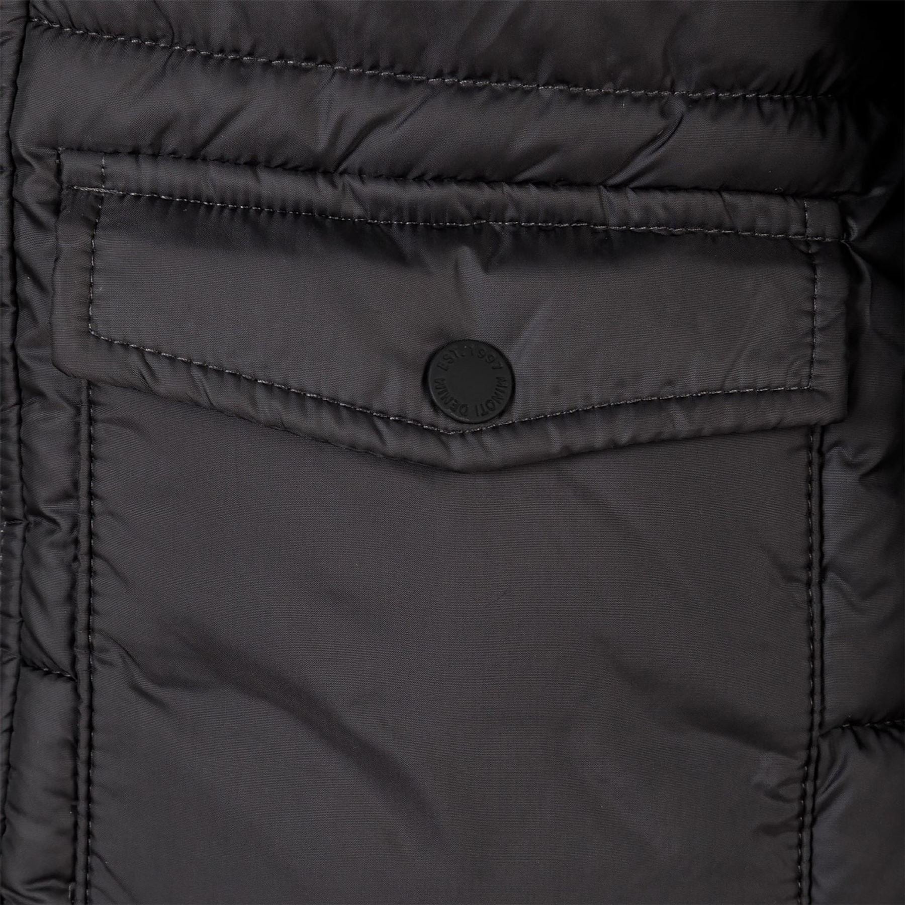 Minoti Boys Long Padded Coat With Hood And Snap Details Grey