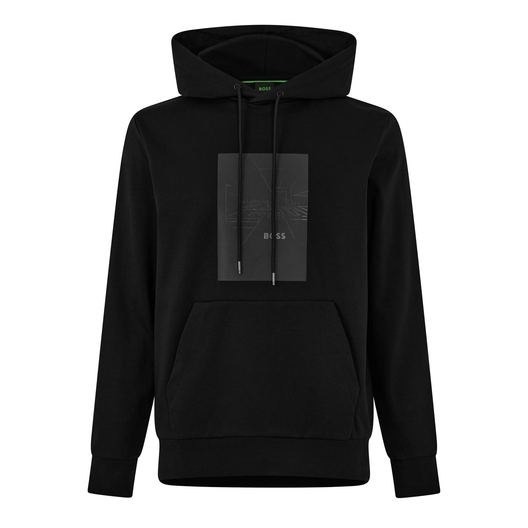 Boss Hooded Neck Long Sleeve Text Graphic Sweatshirt