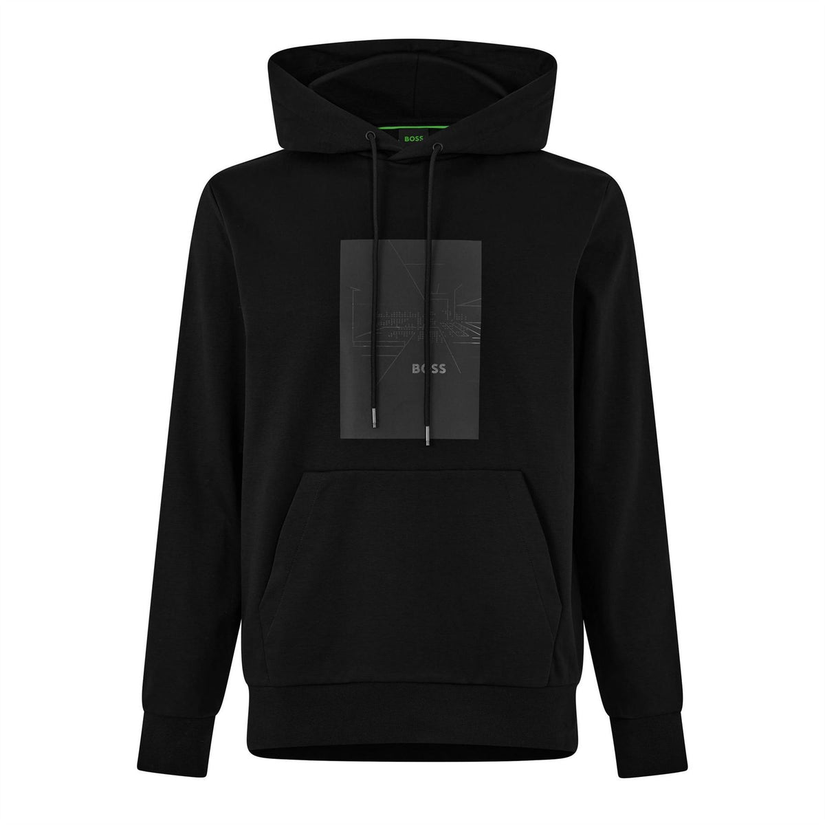 Boss Hooded Neck Long Sleeve Text Graphic Sweatshirt
