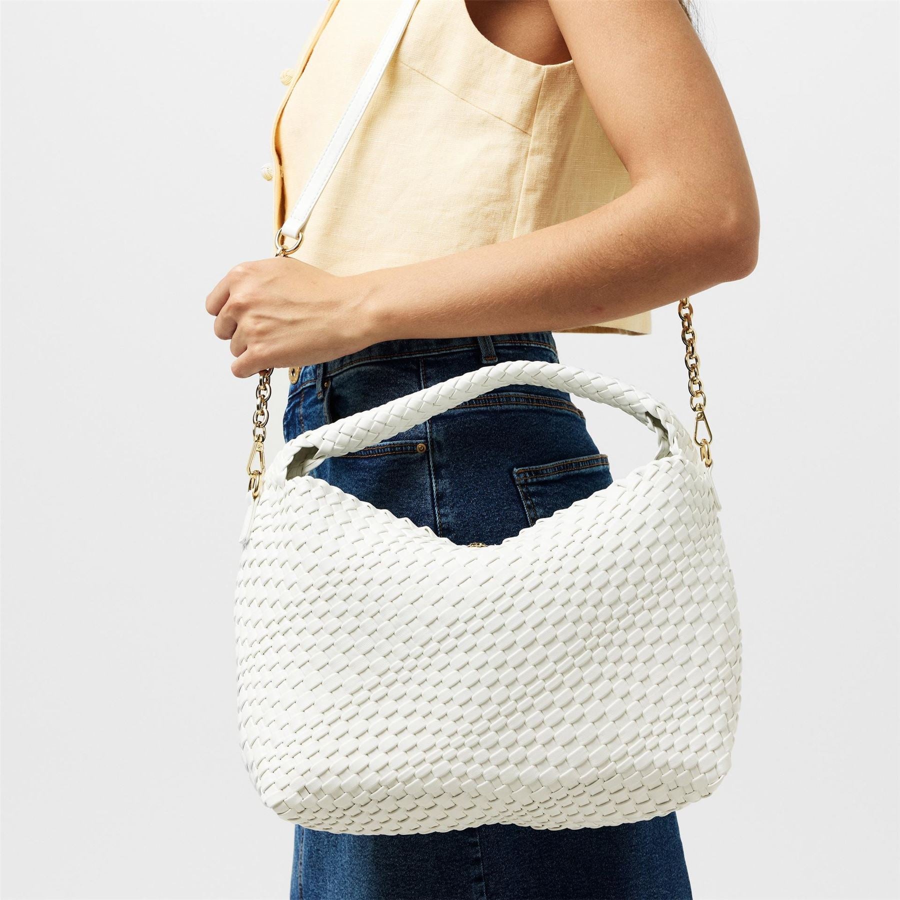 Dune London Woven Hobo with Detachable Strap