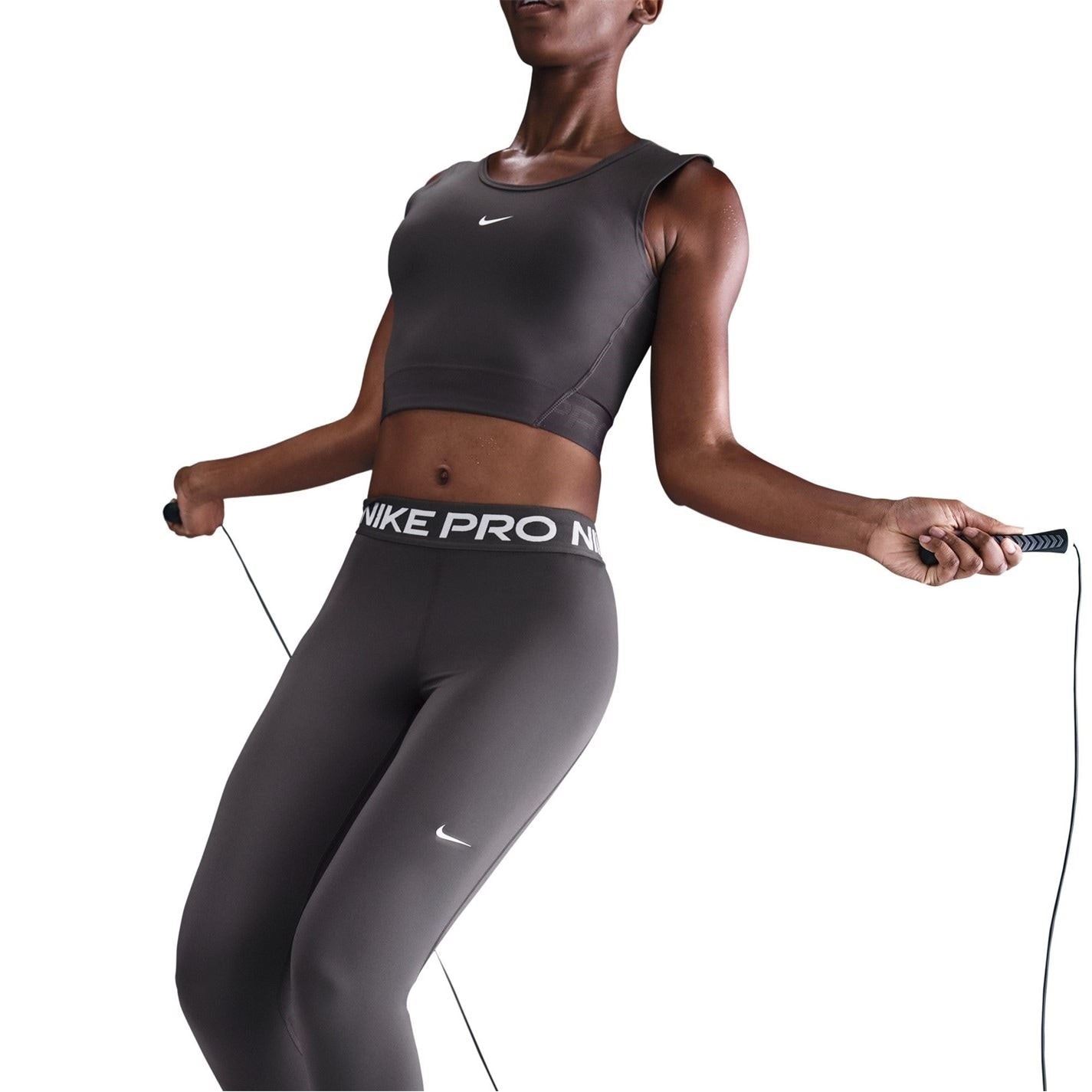 Nike Womens Pro Mid Rise Mesh Panelled Leggings