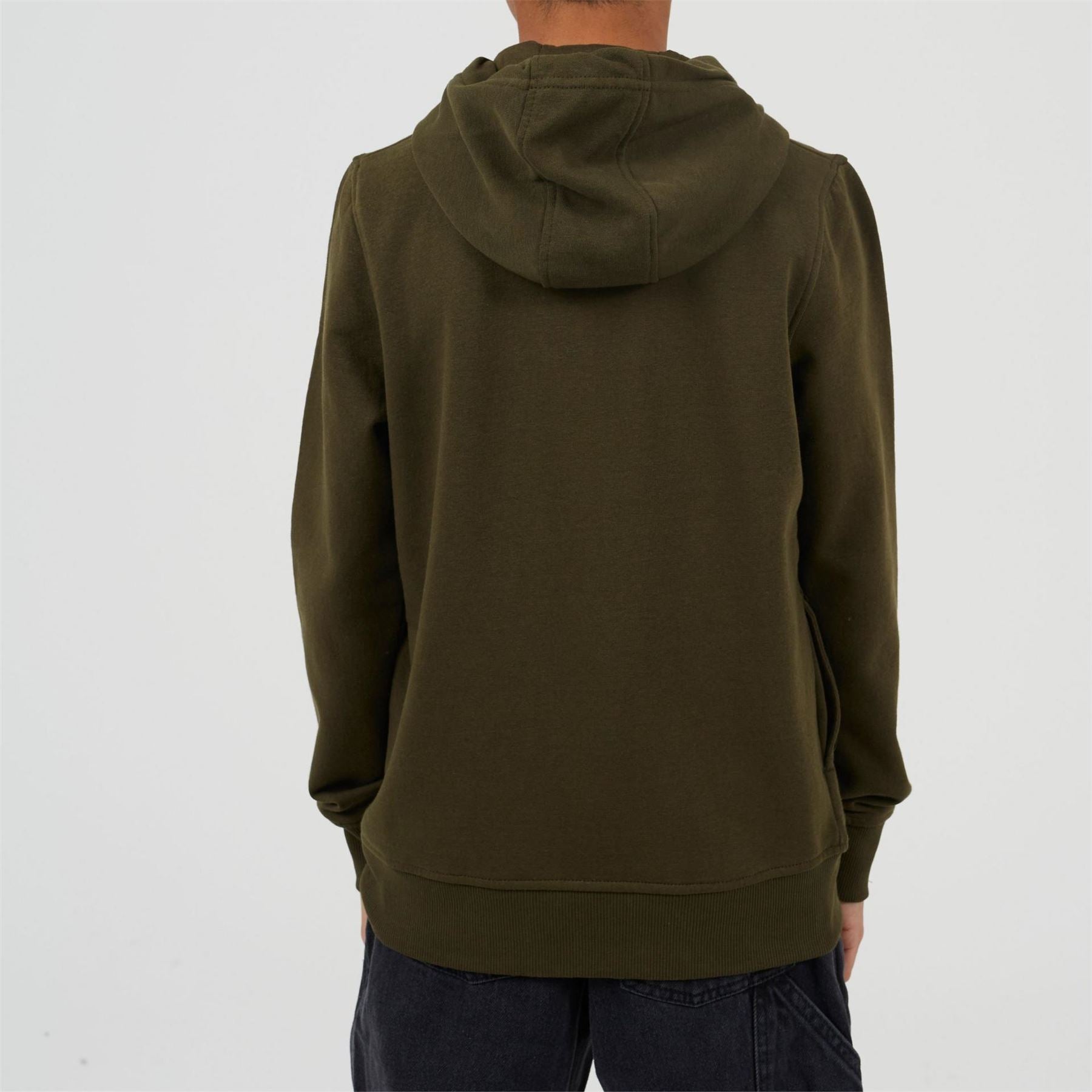 Brave Soul Solid Patterned Hooded Ribbed Cuff Sweat Jacket with Zipped Pocket