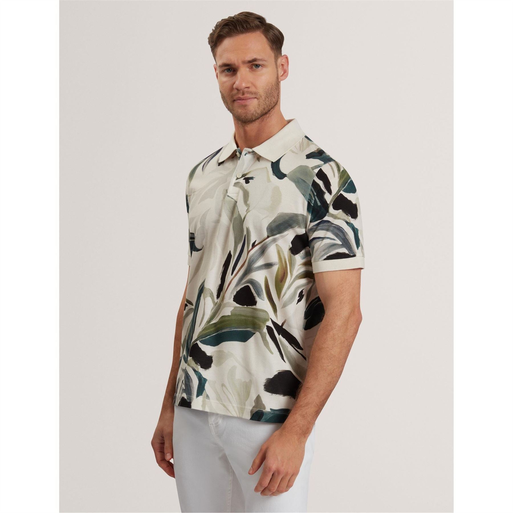 Ted Baker Print Short Sleeve Polo Shirt