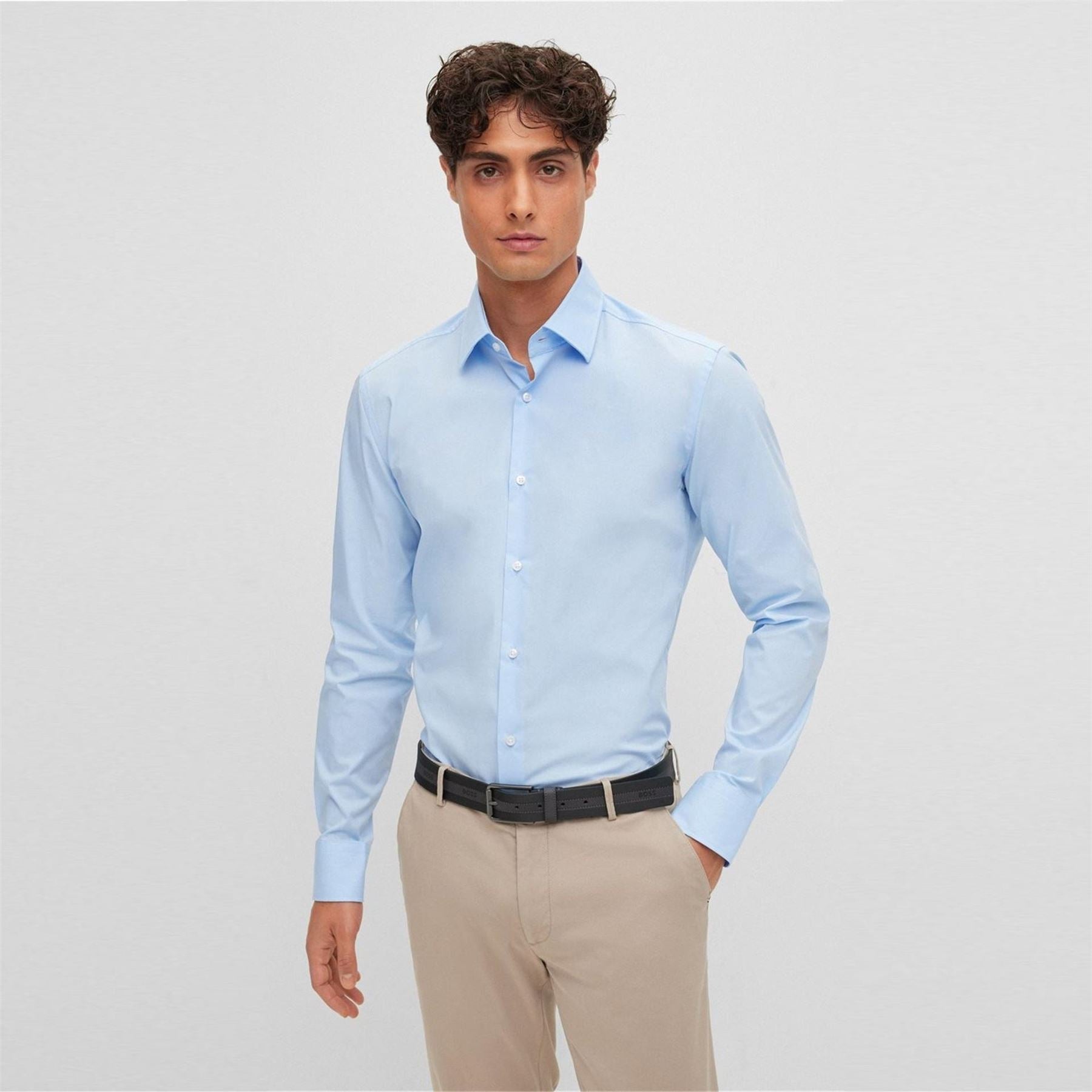 Boss Regular Fit Collared Neck Long Sleeve Oxford Shirt