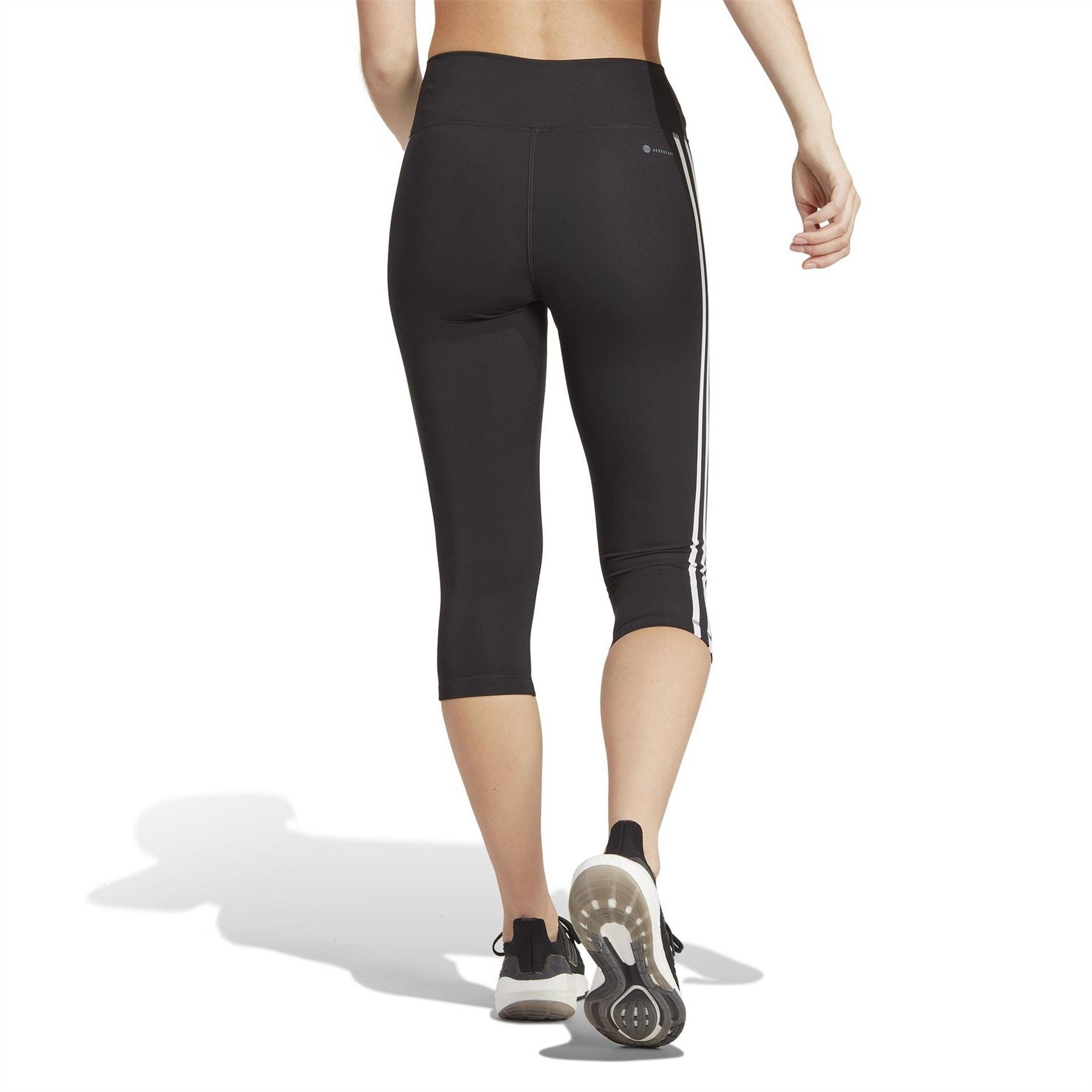 adidas Train Essentials 3 Stripes High Waisted Three Quarter Leggings