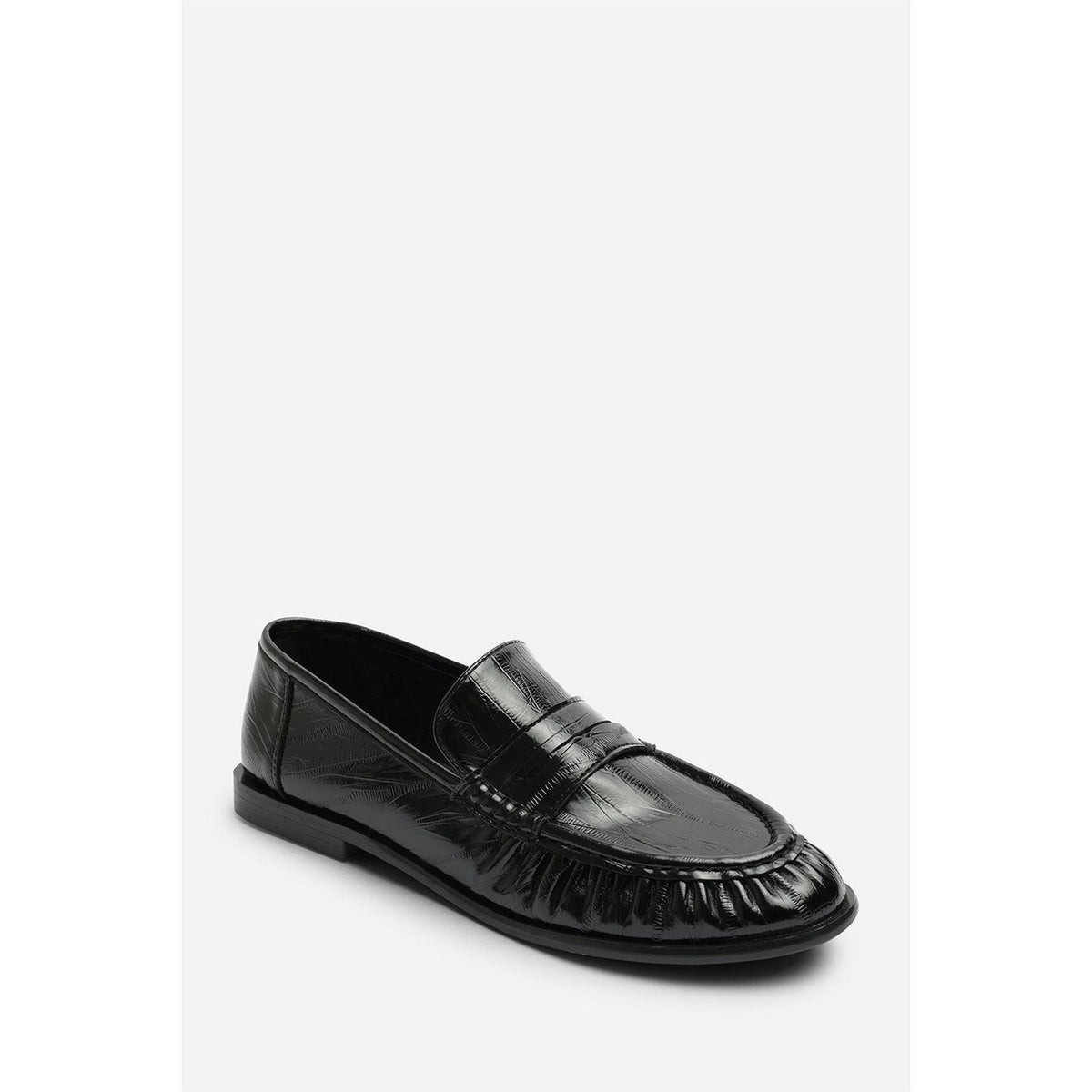 Wheres That From Ruched Detail Flat Penny Loafers