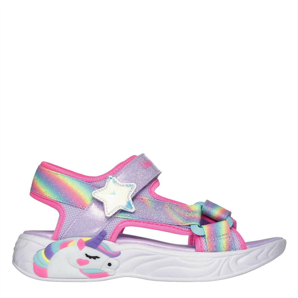 Skechers Lighted Unicorn Dreams Sandal Flat Sandals Girls