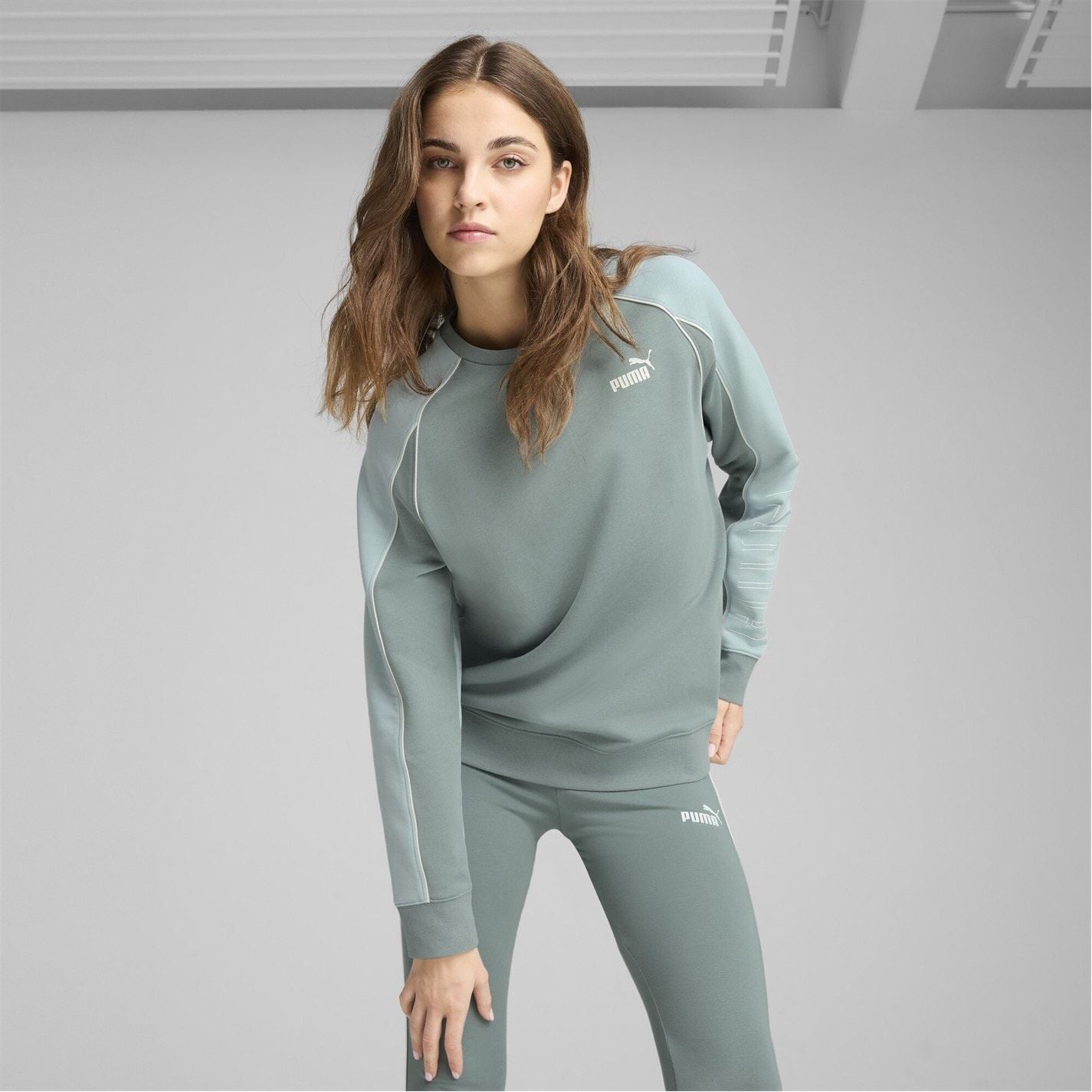 Puma Crew Neck Relaxed Fit Long Sleeve Sweatshirt