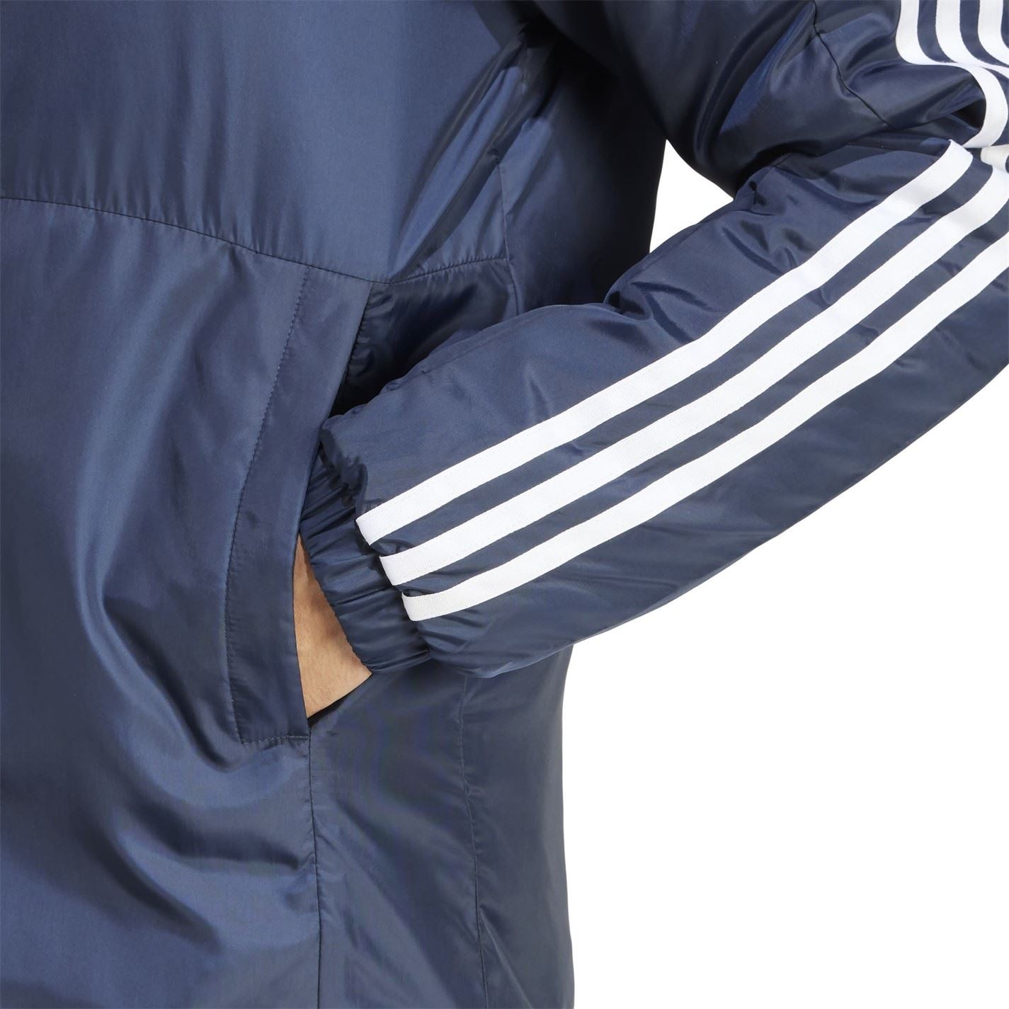 adidas Mens 3 Stripe Essential Hooded Jacket