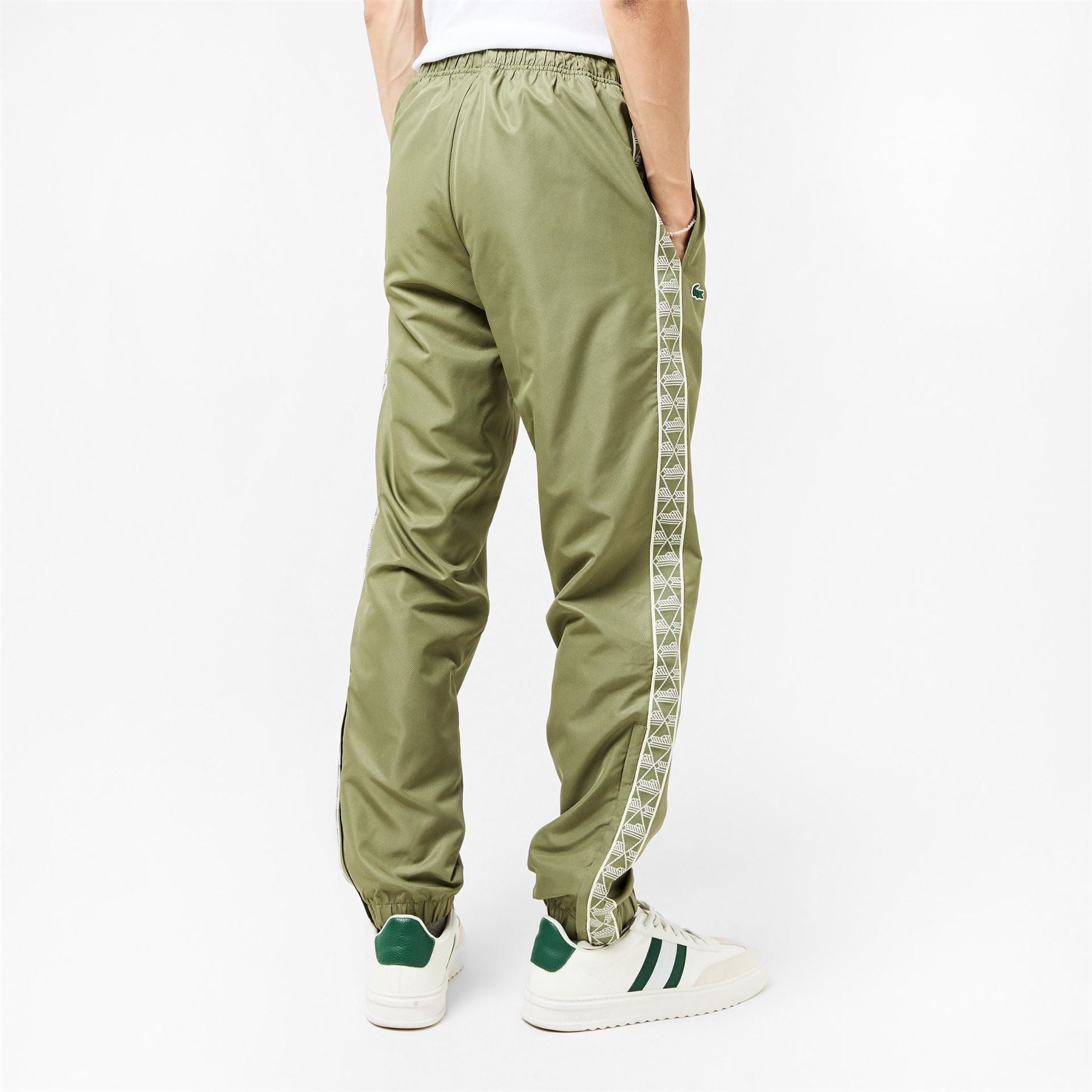 Lacoste Solid Patterned Side Stripes Joggers