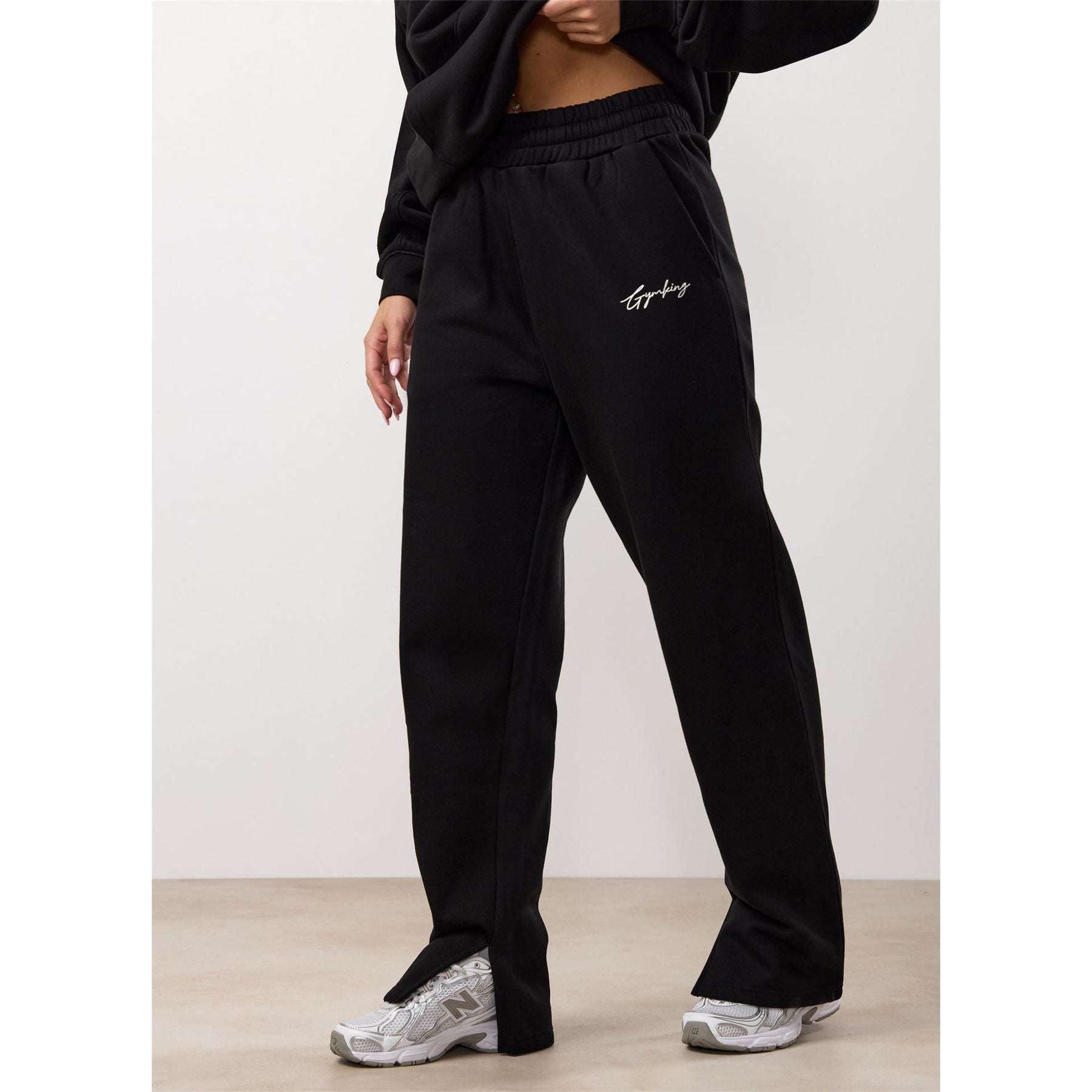 Gym King Reset High Waisted Cotton Open Hem Joggers