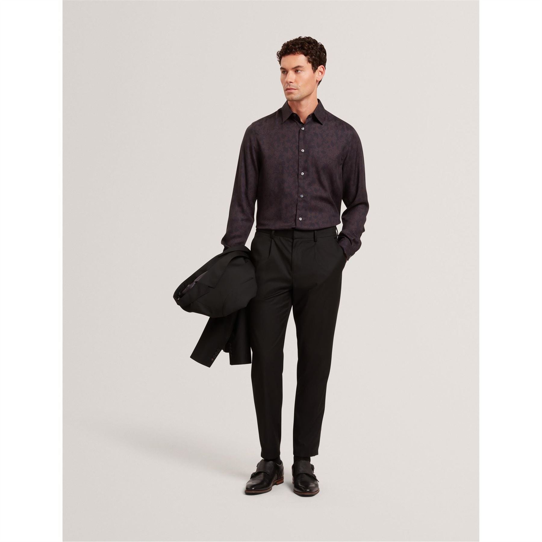 Ted Baker Floral Collared Neck Long Sleeve Shirt