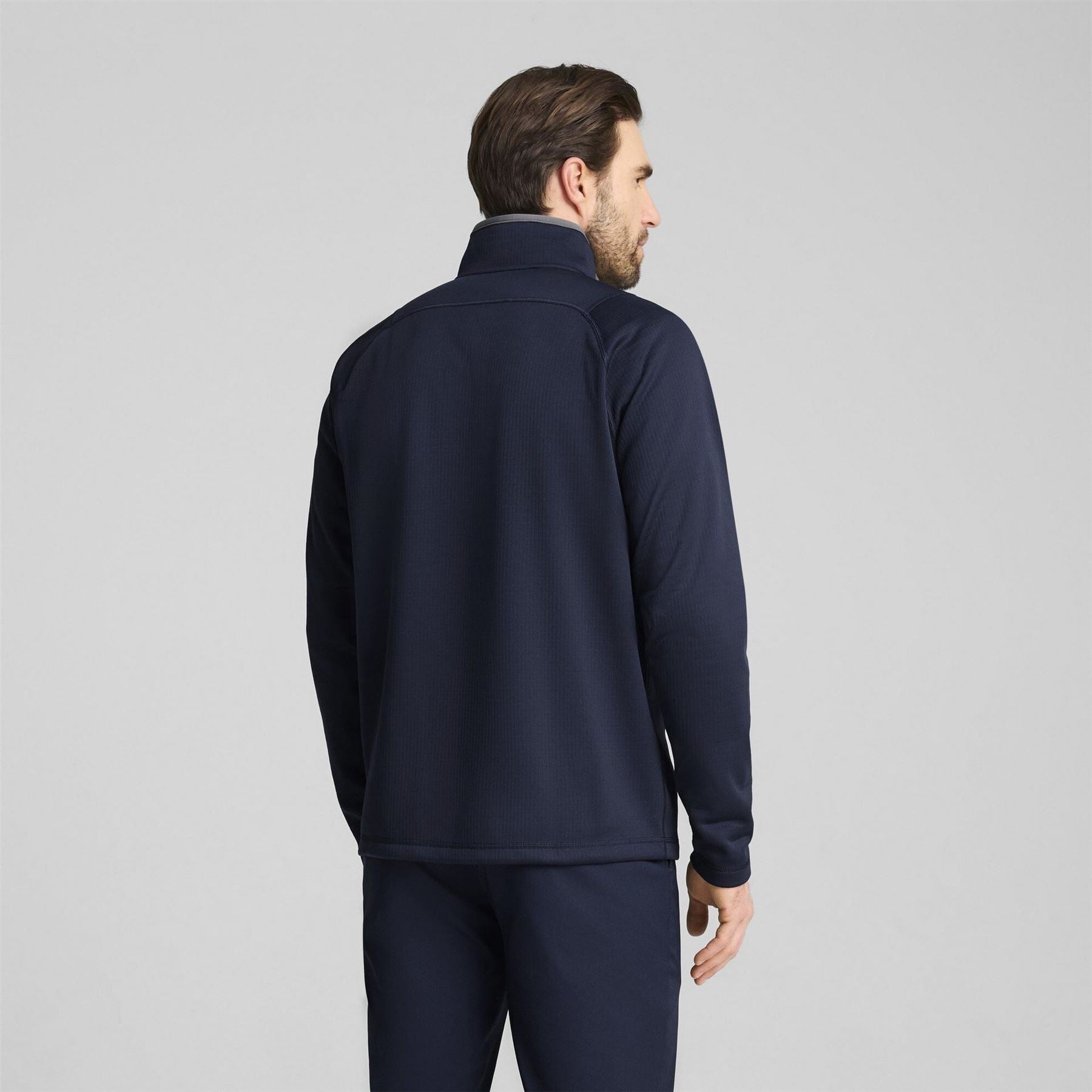 Puma Fleece Quarter Zip Long Sleeve Performance Polo Shirt