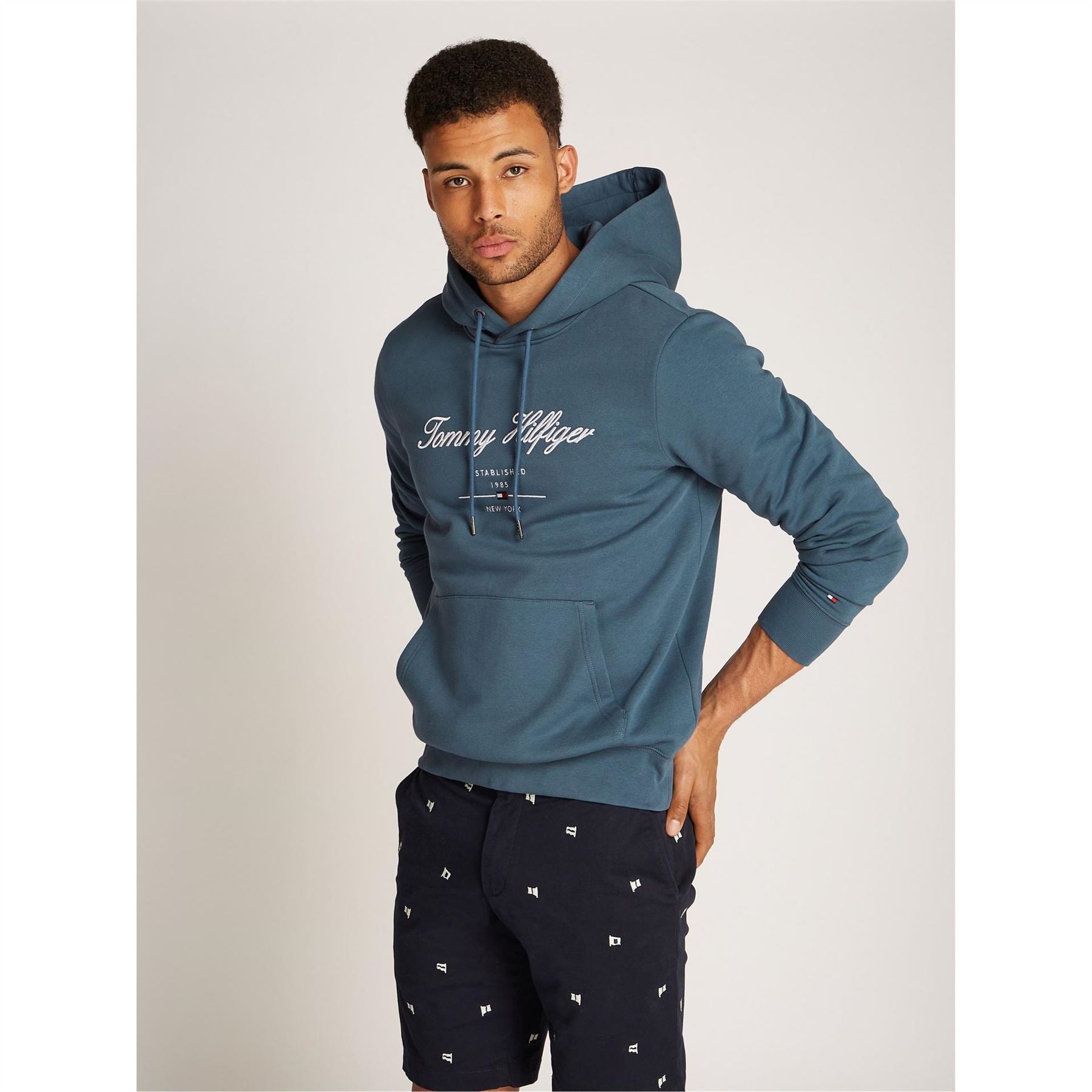 Tommy Hilfiger Hooded Logo Print Regular Fit Sweatshirt