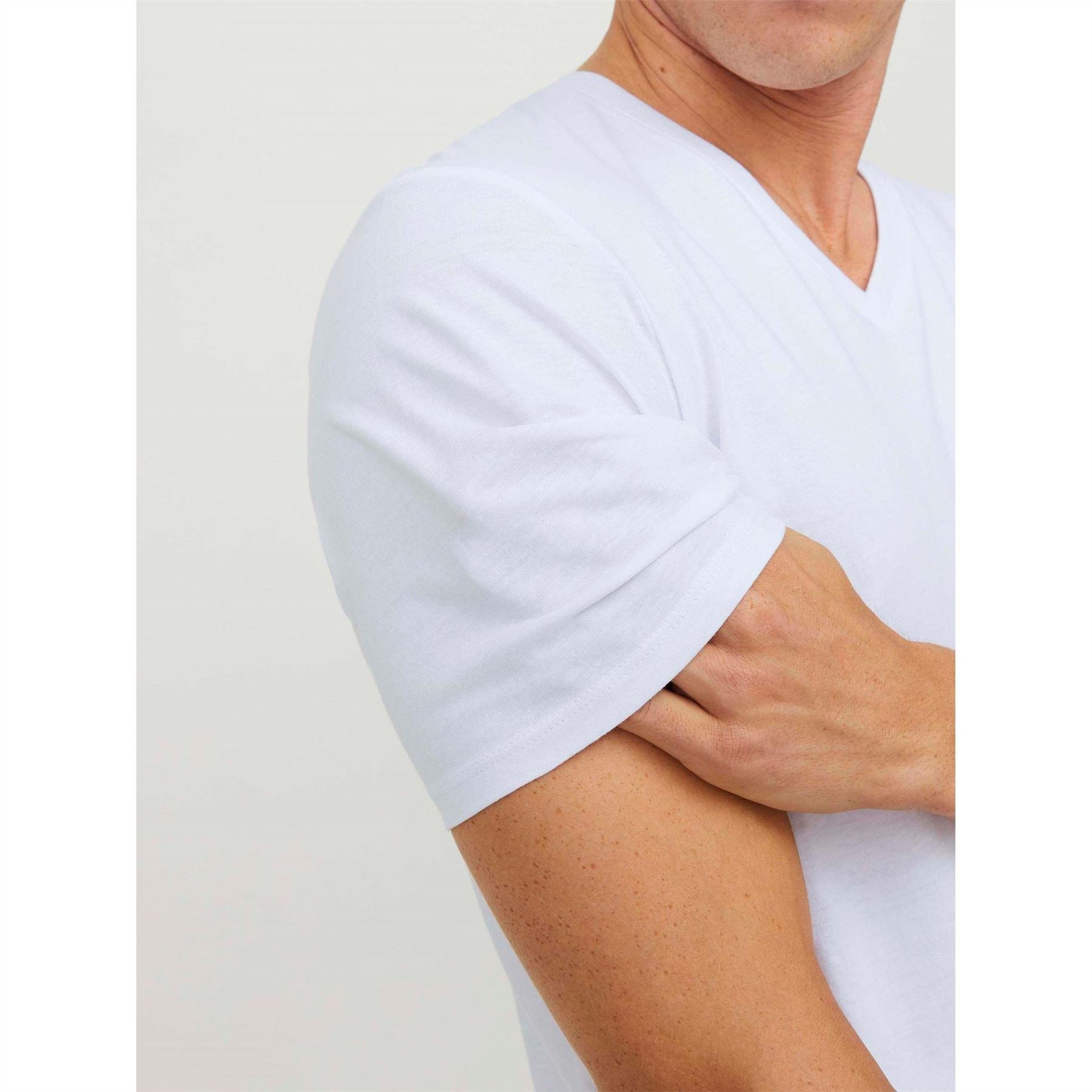Jack and Jones Mens 2 Pack Short Sleeve V Neck T-Shirt