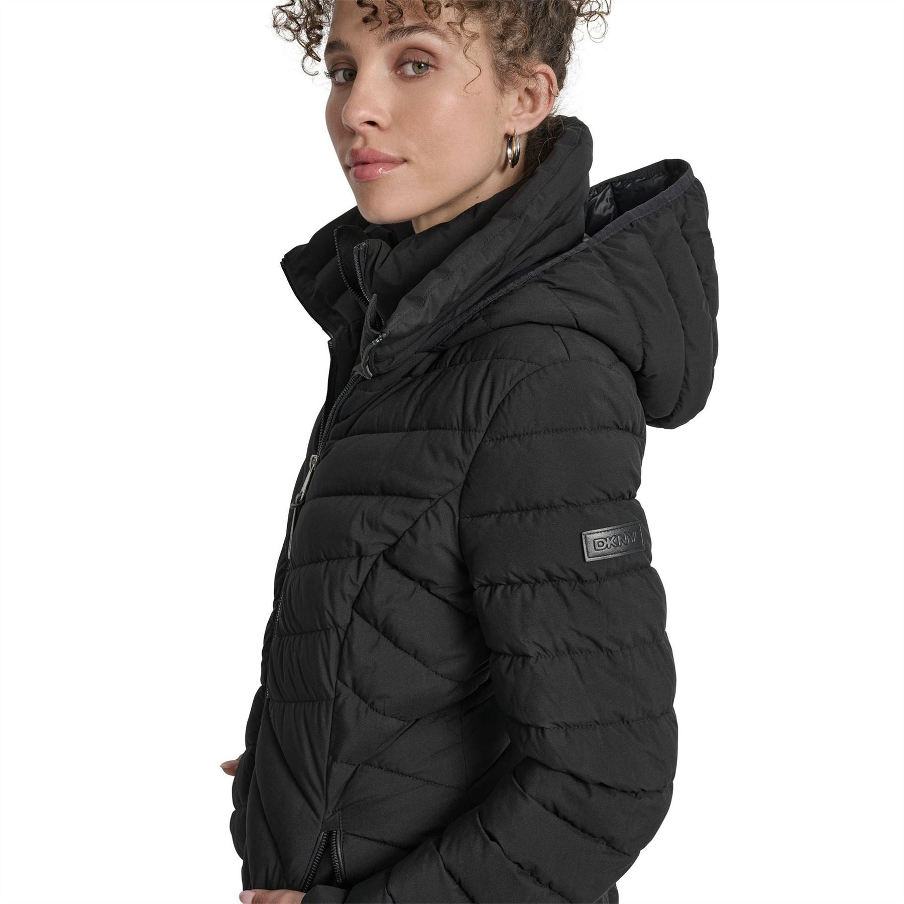 DKNY Double Zipped Medium Puffer Jacket