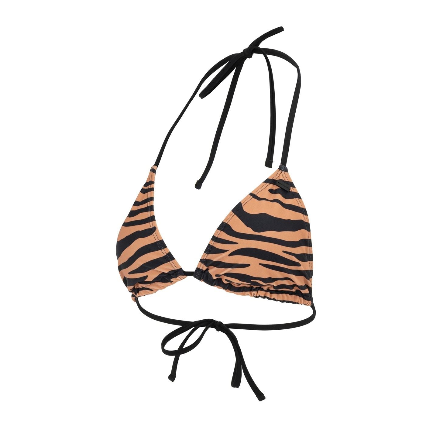 SoulCal Solid Patterned Tie Closure Triangle Bikini Top