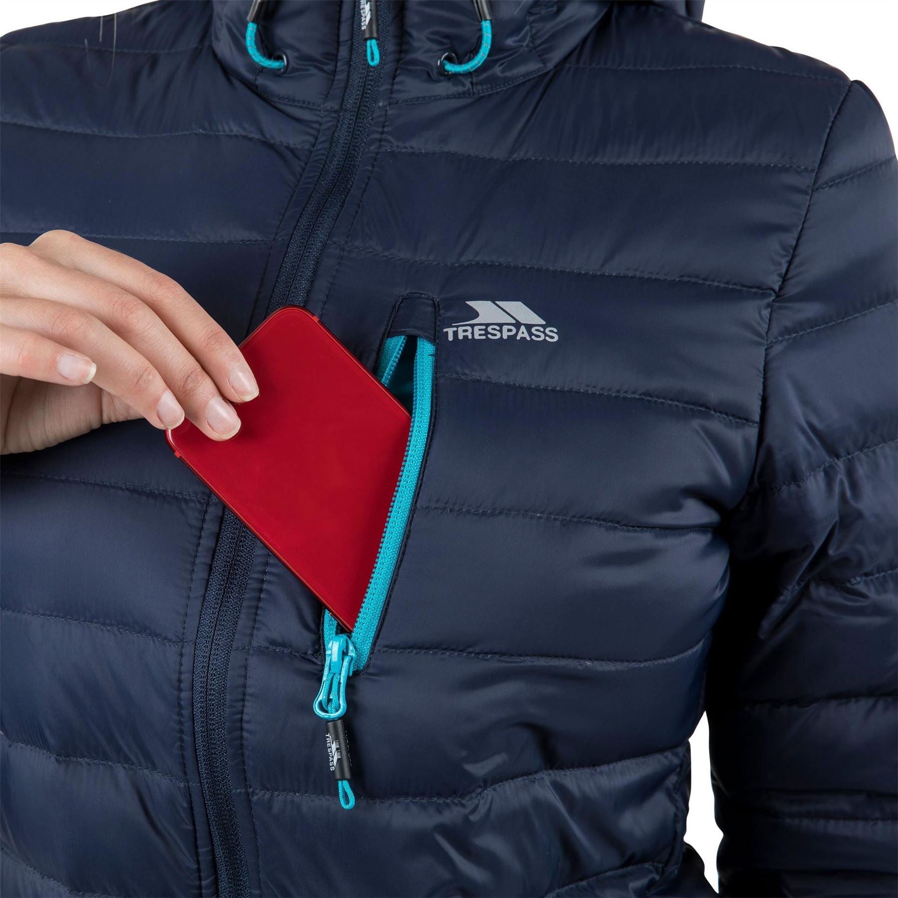 Trespass Arabel Ribbed Zipped Pocket Down Jacket