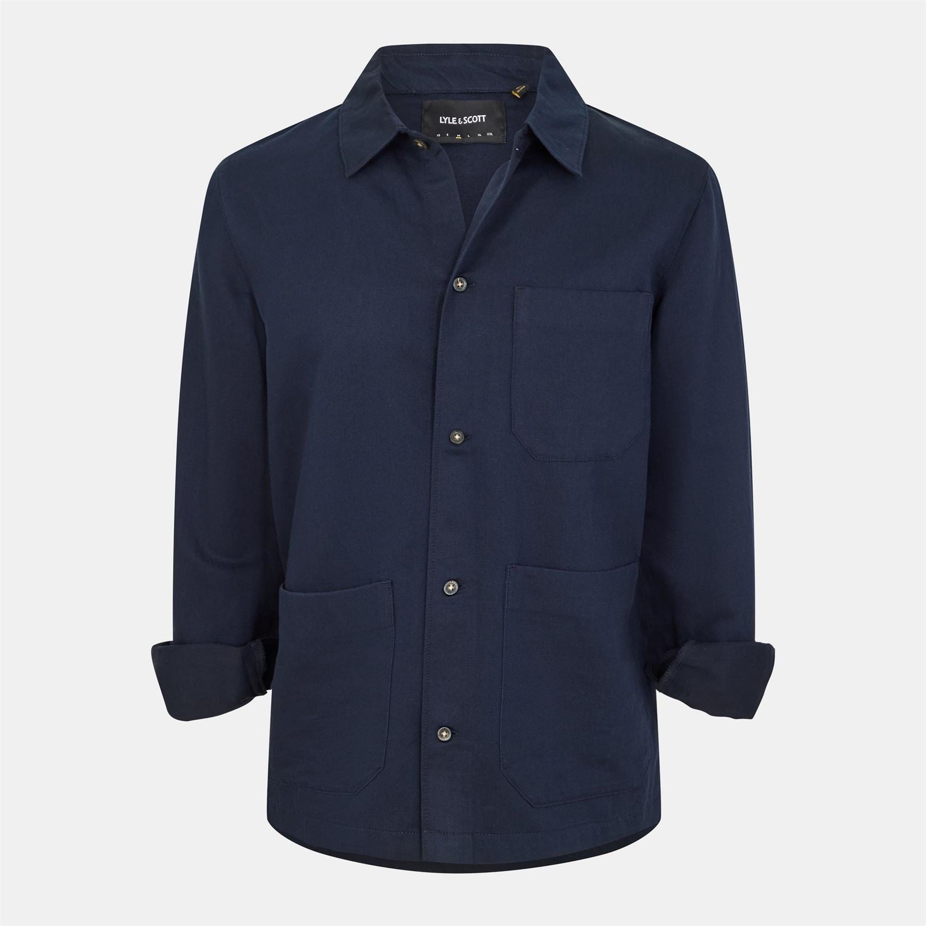 Lyle and Scott Linen Blend Long Sleeve Oversized Fit Overshirt