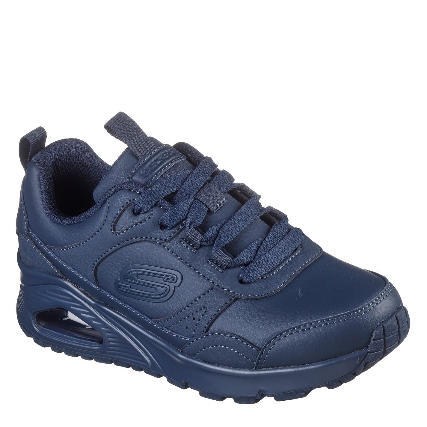Skechers Monochromatic Lace Up Sneaker W Ove Court Trainers Boys