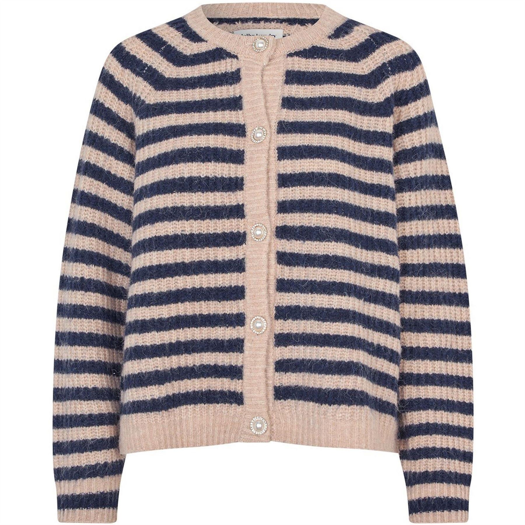 Lollys Laundry Nova Crew Neck Long Sleeve Button Placket Sweater