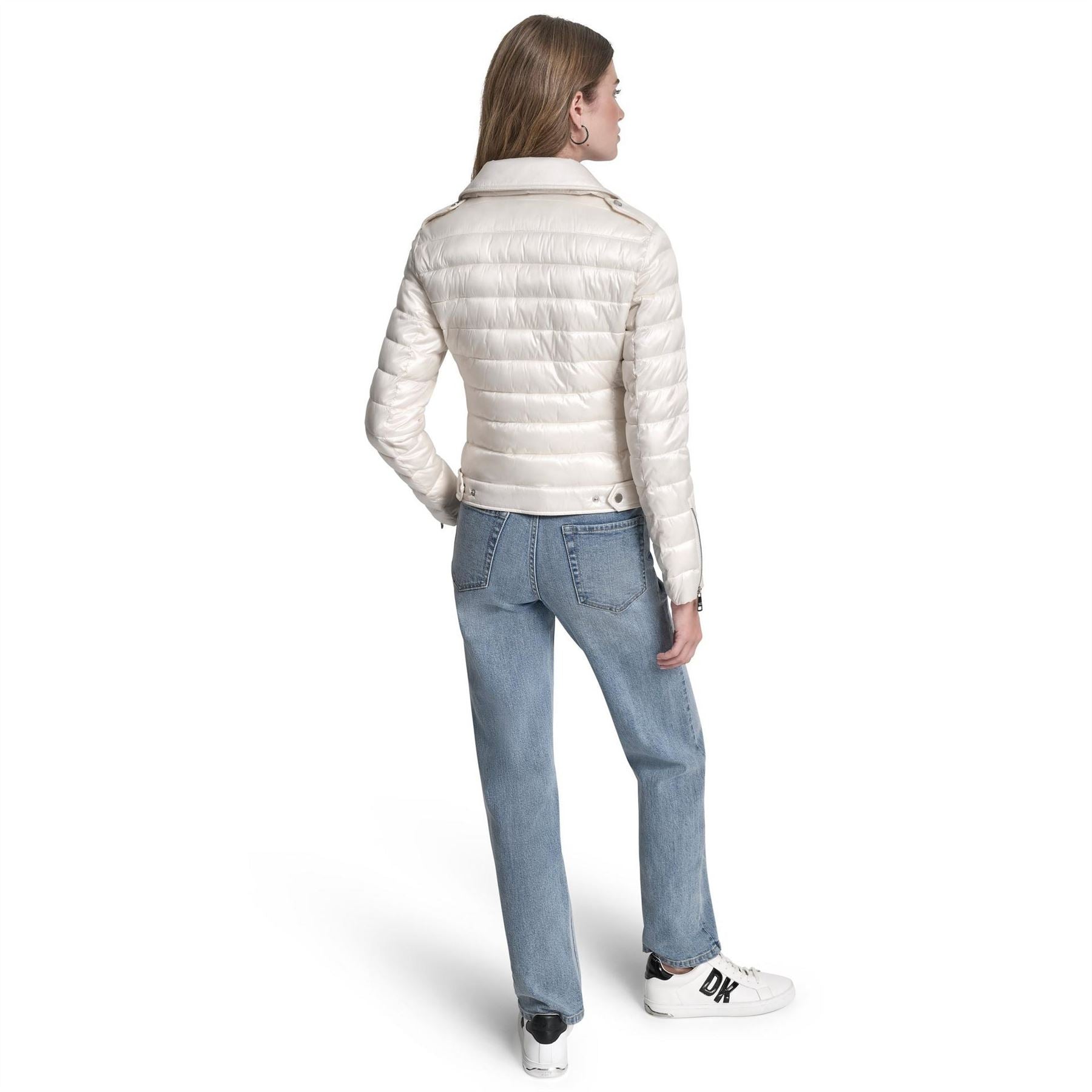 DKNY Jeans Moto Style Light Weight Puffer Jacket
