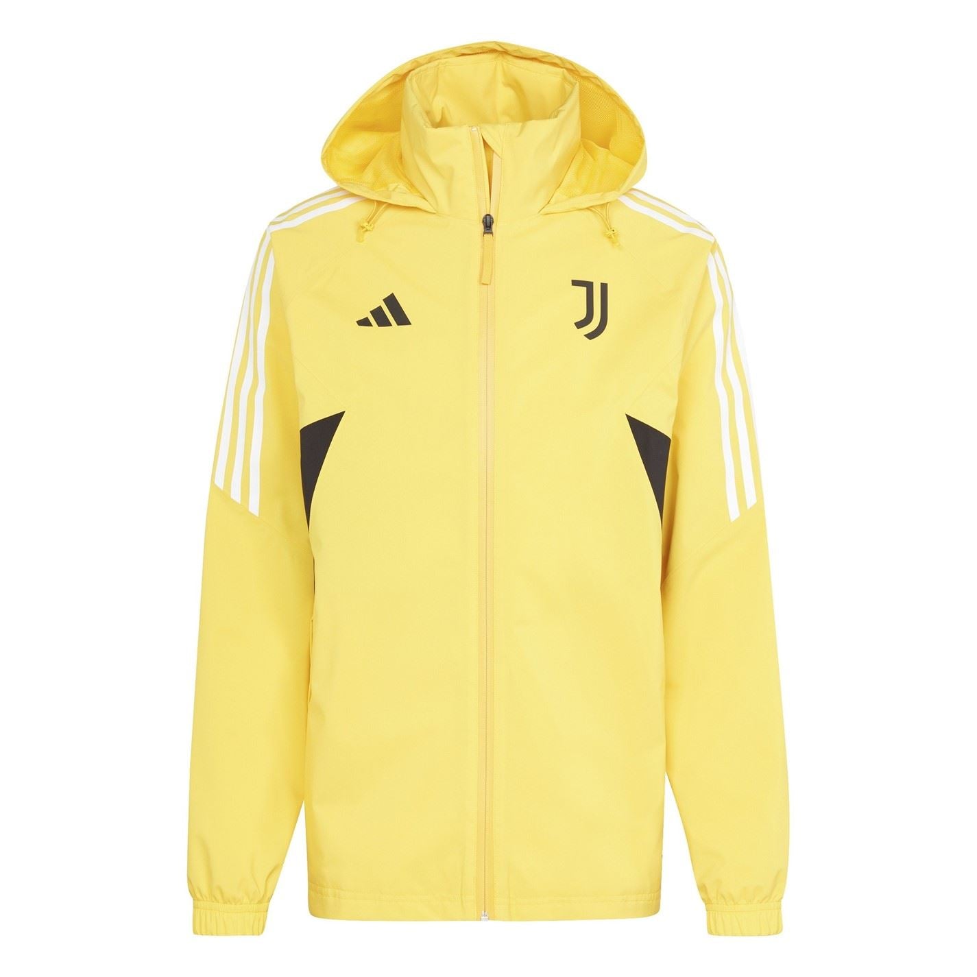 adidas Juve Hooded Rain Jacket with Side Pocket