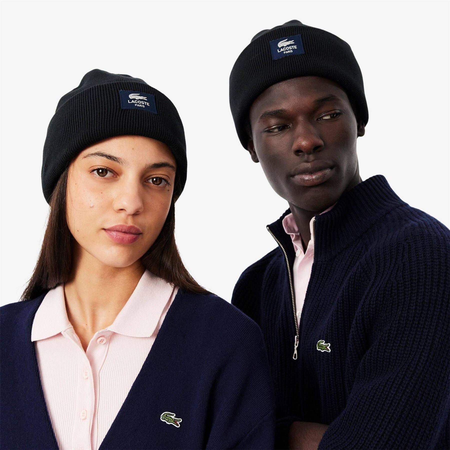 Lacoste Croc Ribbed Knit Beanie