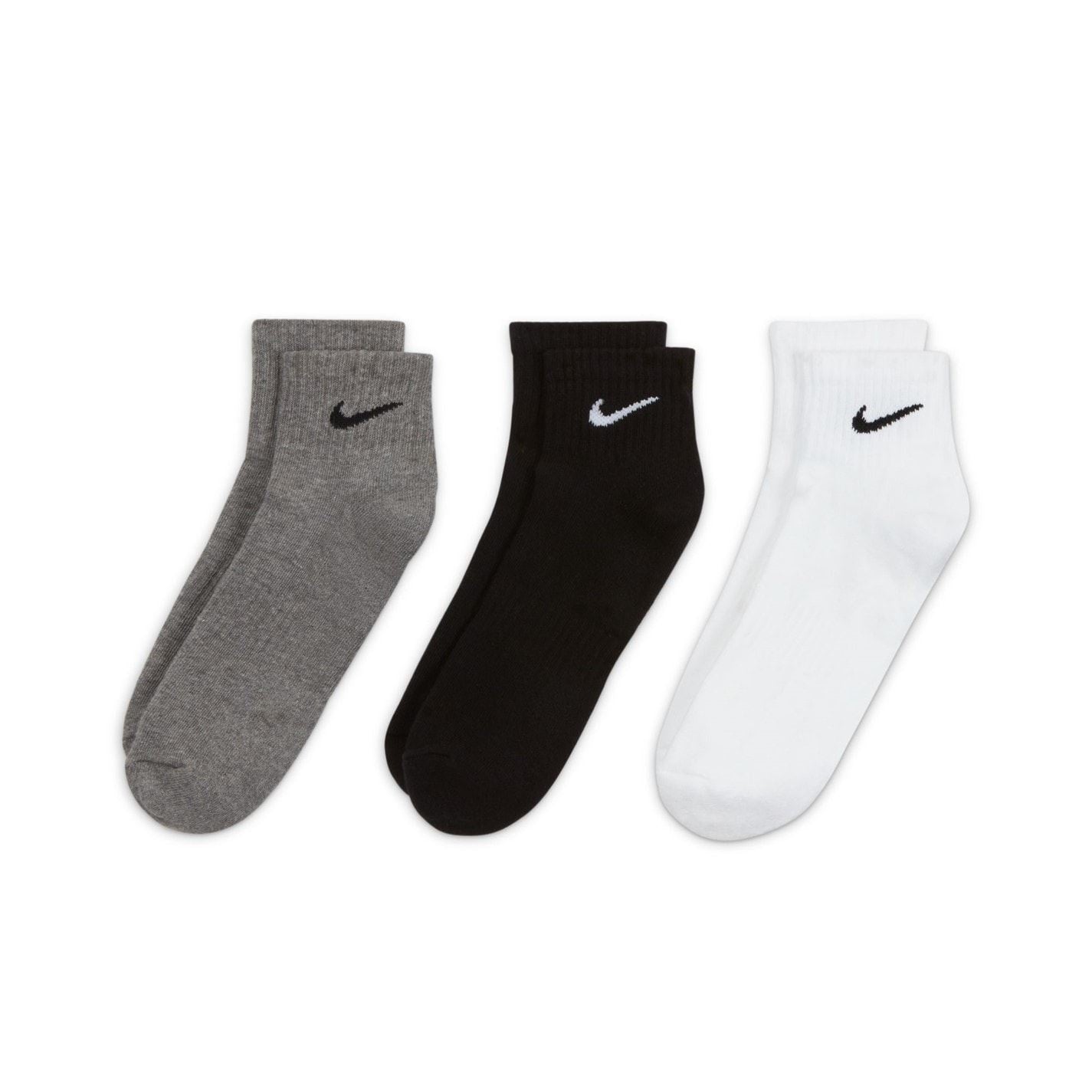Nike Three Pack Quarter Socks Mens