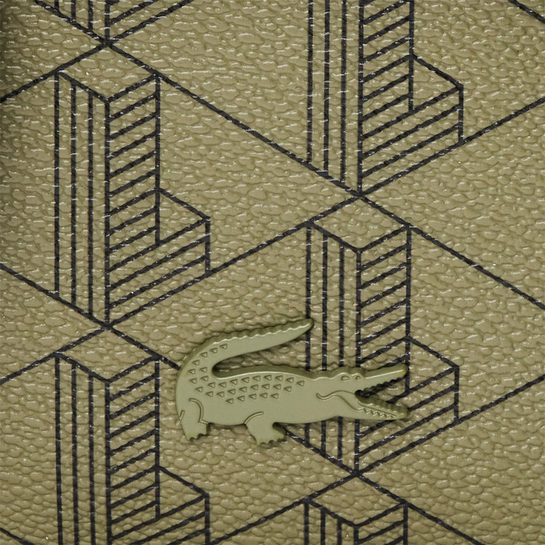 Lacoste Geometric Patterned Messenger Bag with Detachable Strap
