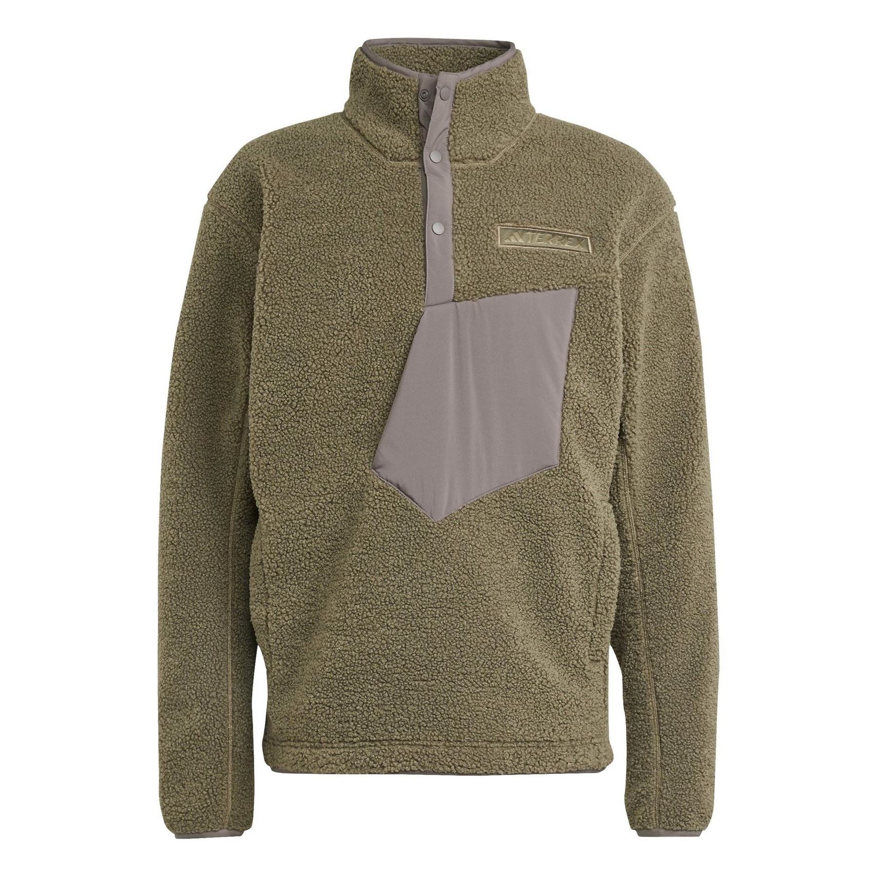 adidas Solid Patterned Snap Button Zip Neck Jacket