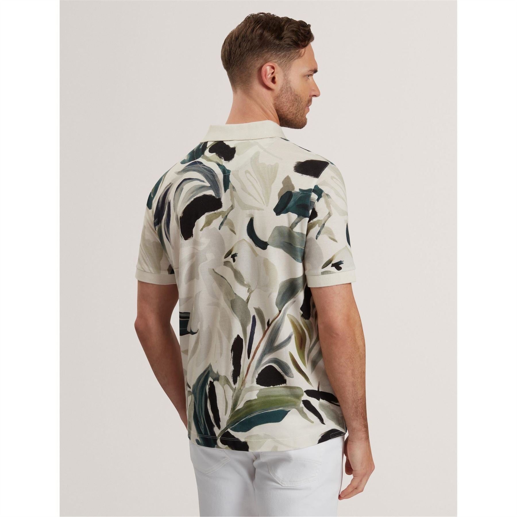 Ted Baker Print Short Sleeve Polo Shirt