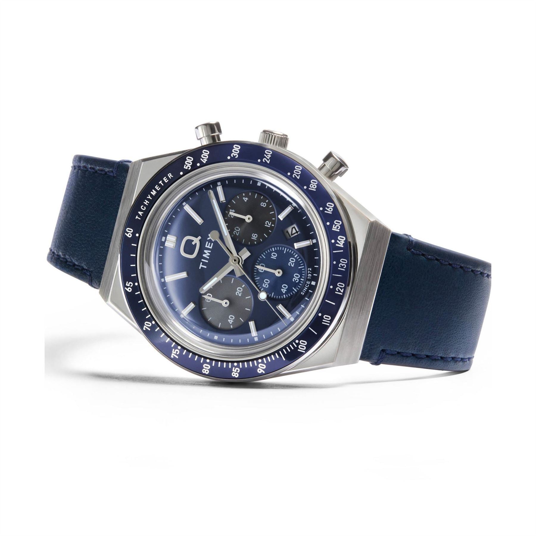 Timex Q Chronograph Racing Steel Bracelet Analogue Watch