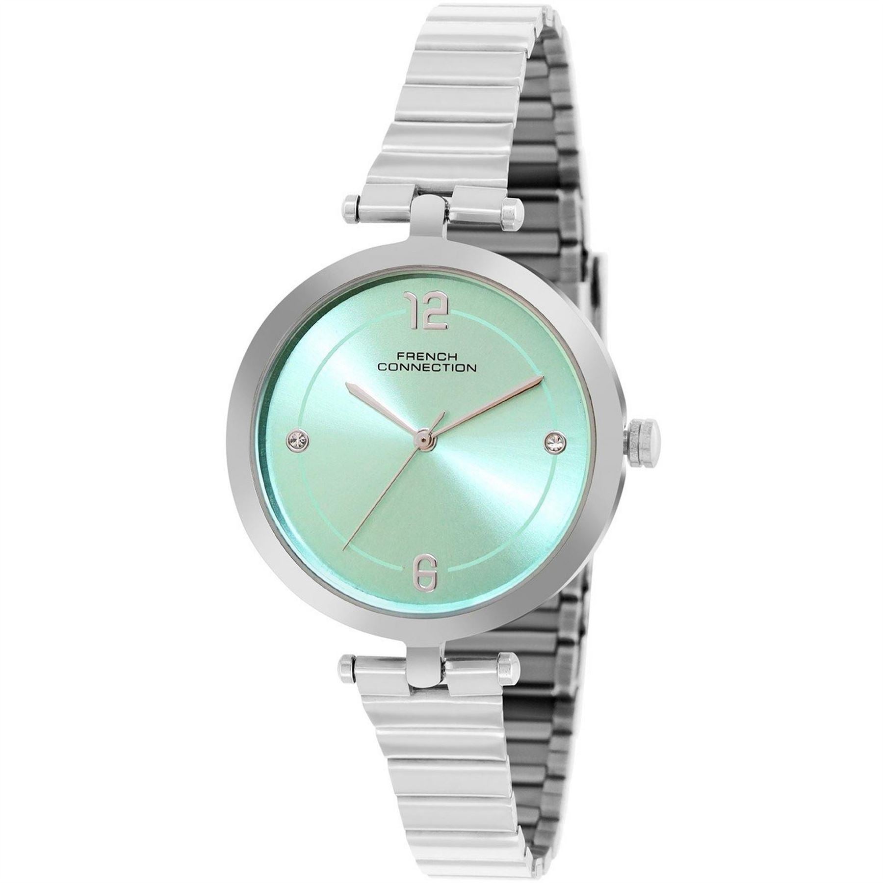 French Connection Connection Silver Case Round Shape Silver Strap Quartz Watch