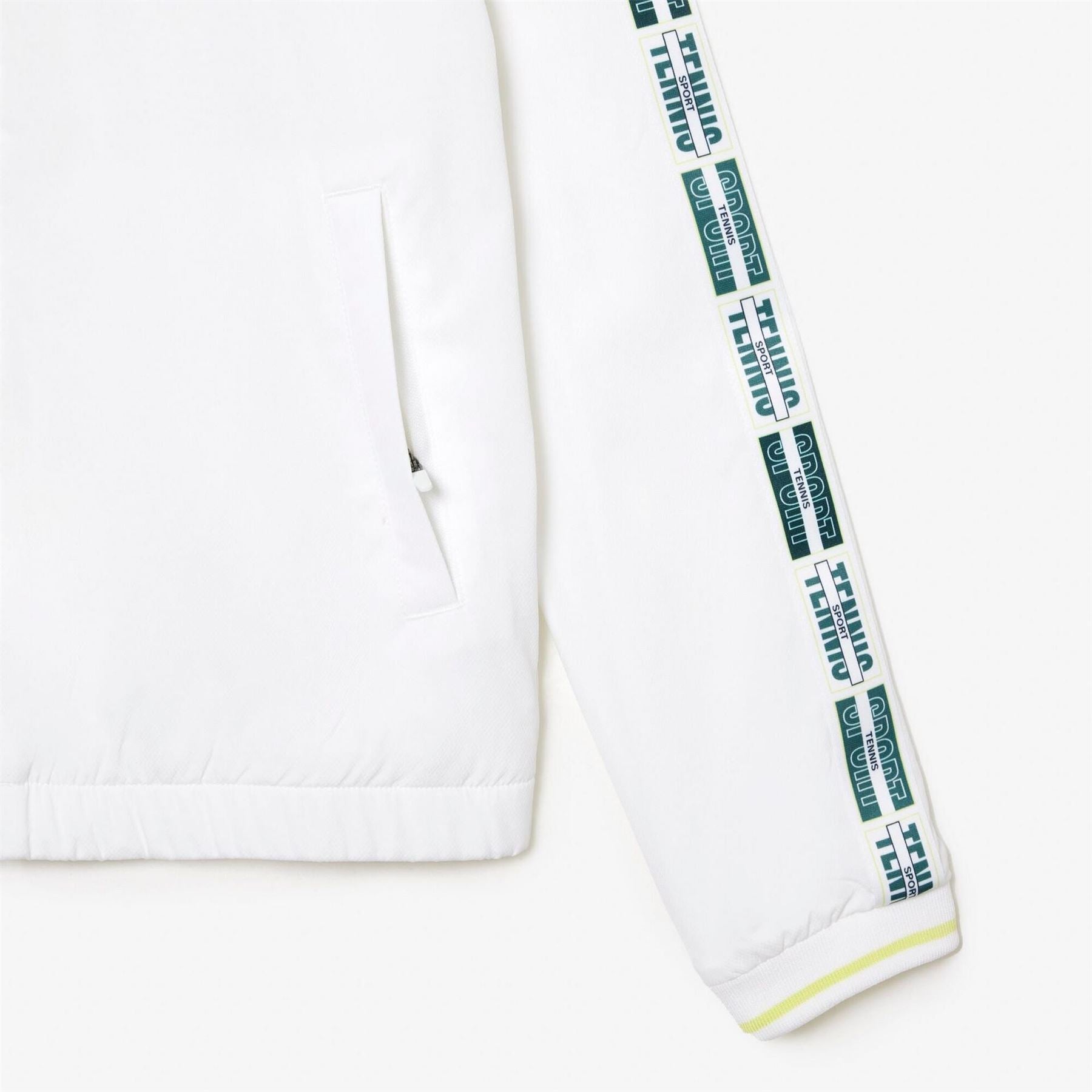 Lacoste Crocodile Logo Lacoste Lettering Crew Neck Bomber Collar Athletic Top