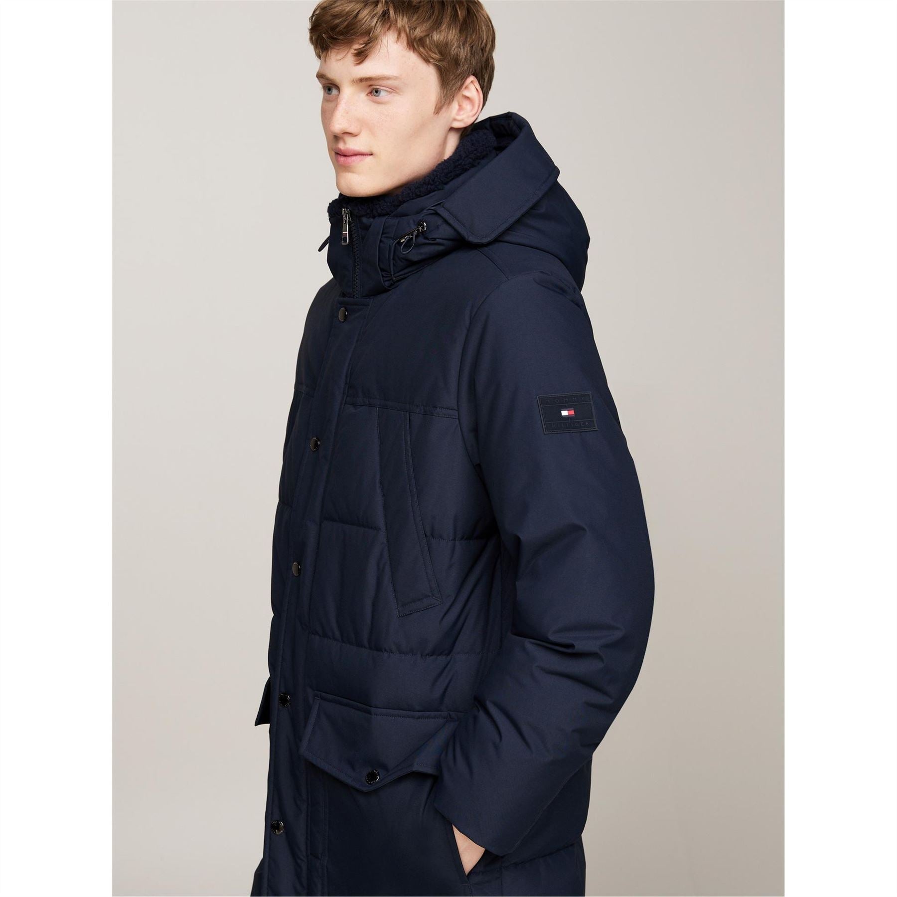 Tommy Hilfiger Padded Utility DWR Hooded Thigh Length Parka
