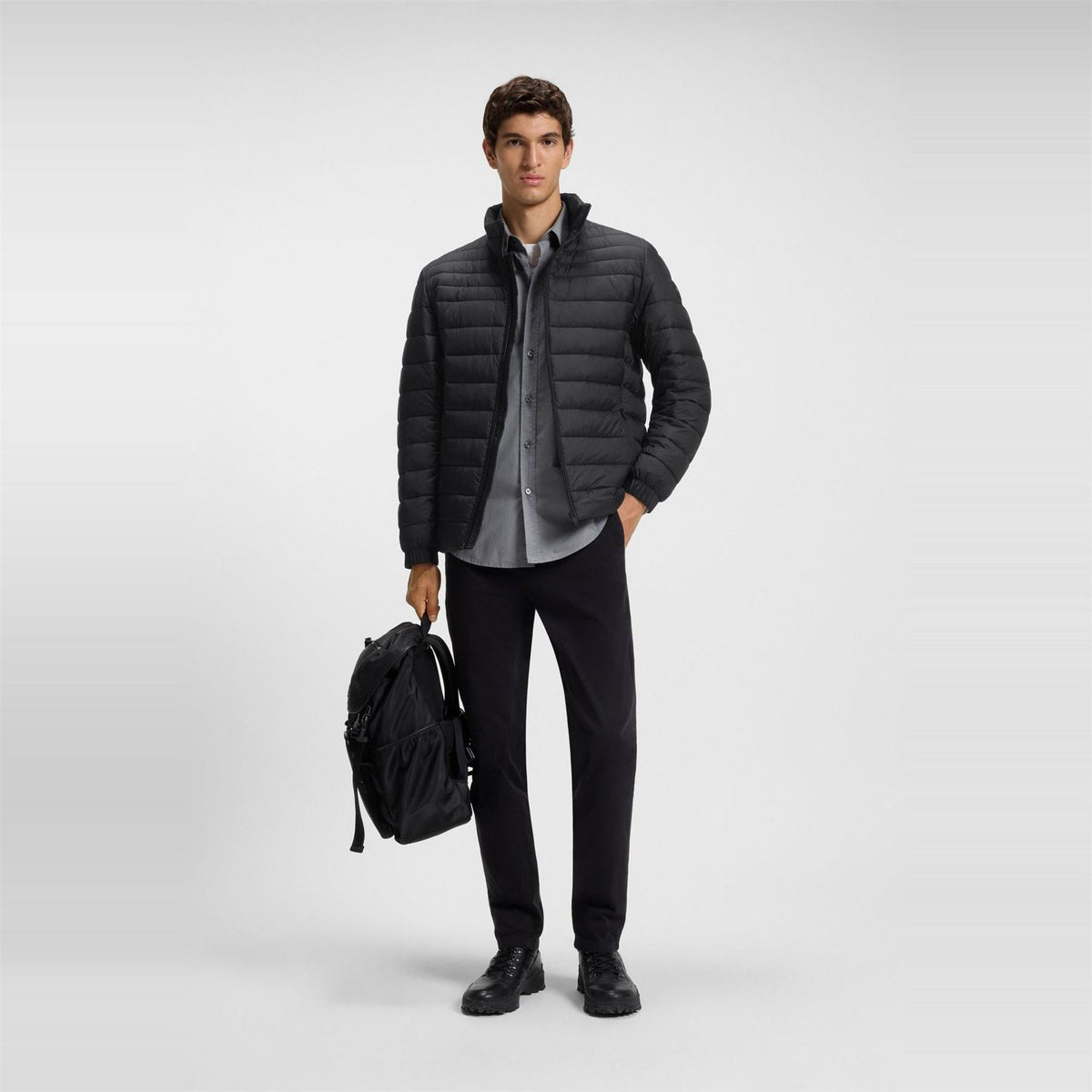 Boss Oden Orange Full Zip Puffer Jacket