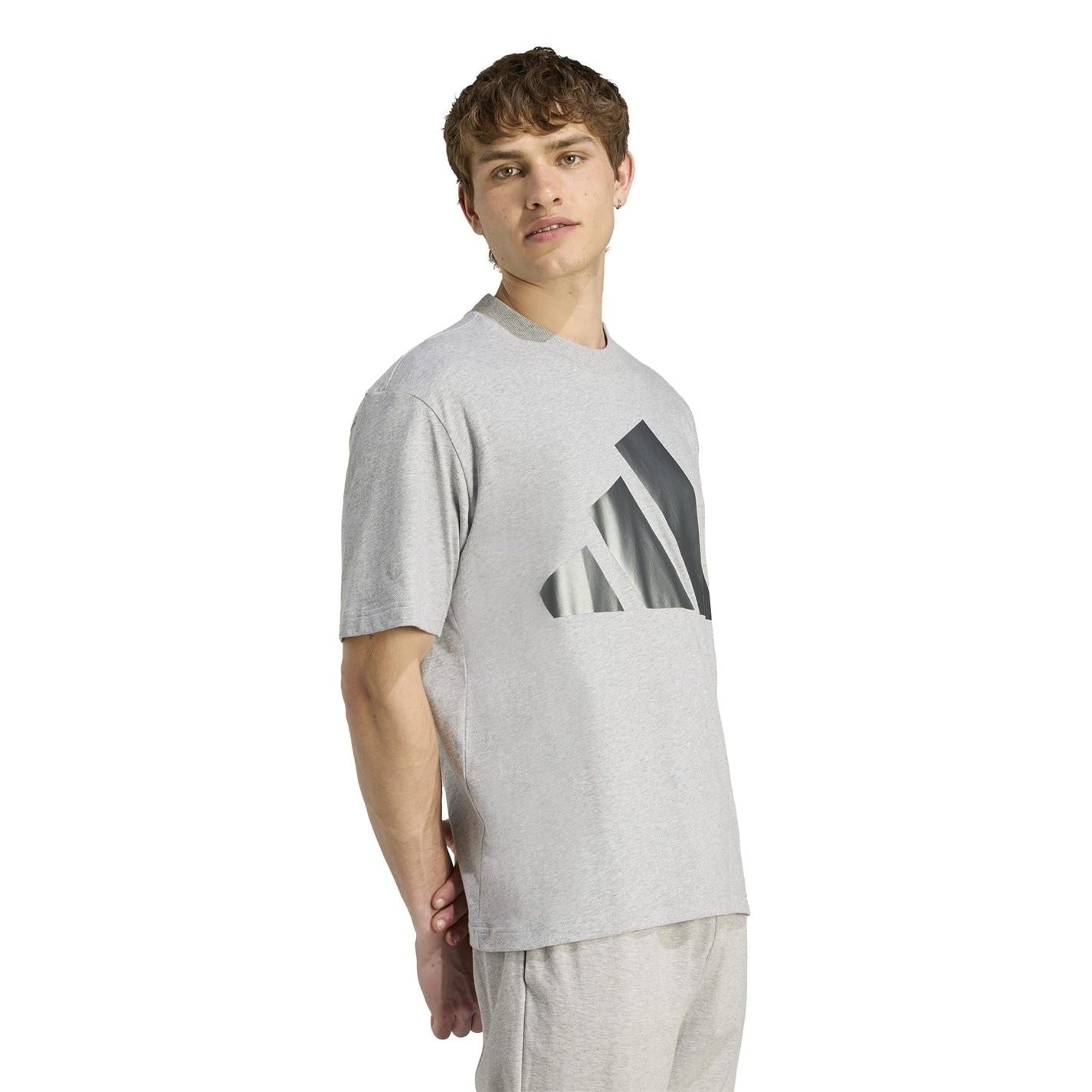 adidas Regular Fit Logo Print Crew Neck T-Shirt