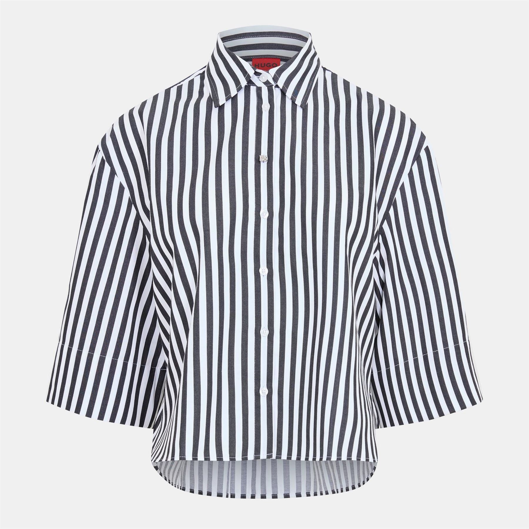 Hugo Collared Neck Drop Shoulder Boxy Fit Shirt