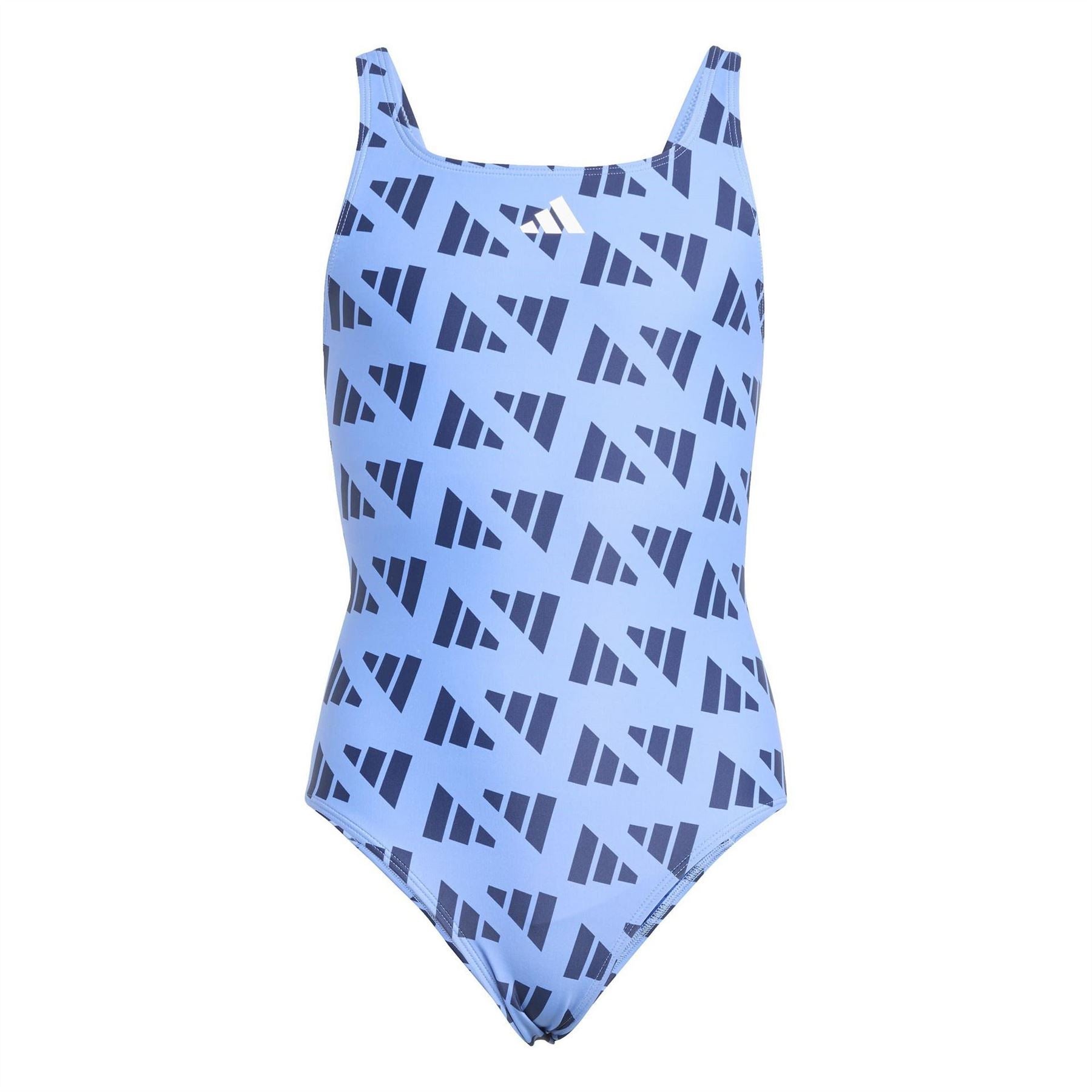 adidas Logo Graphic V Back Swimsuit Juniors